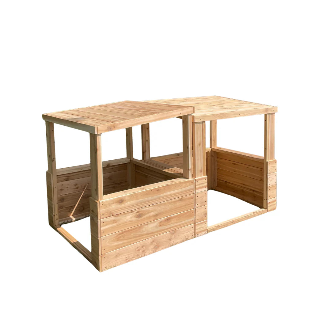 Cedar Playhouse Extension / 3-sided Pavilion - Just Playing (Made in Canada) (Copy)