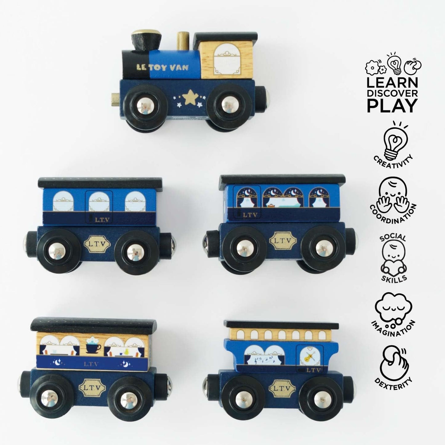 (DAMAGED BOX) Le Toy Van Twilight Train & Carriages