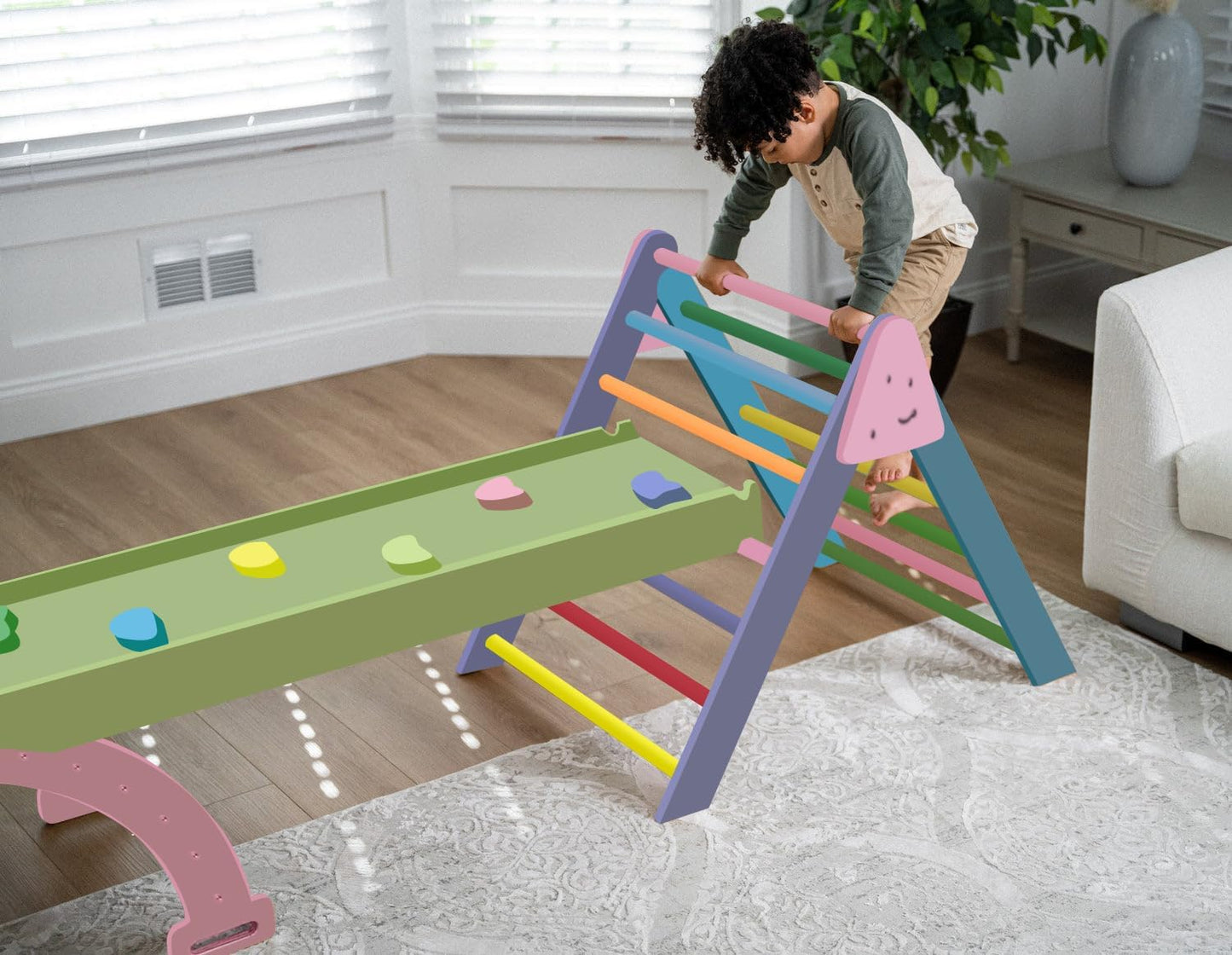 Hazel - Pikler Triangle Ladder & Rocker Set by Avenlur