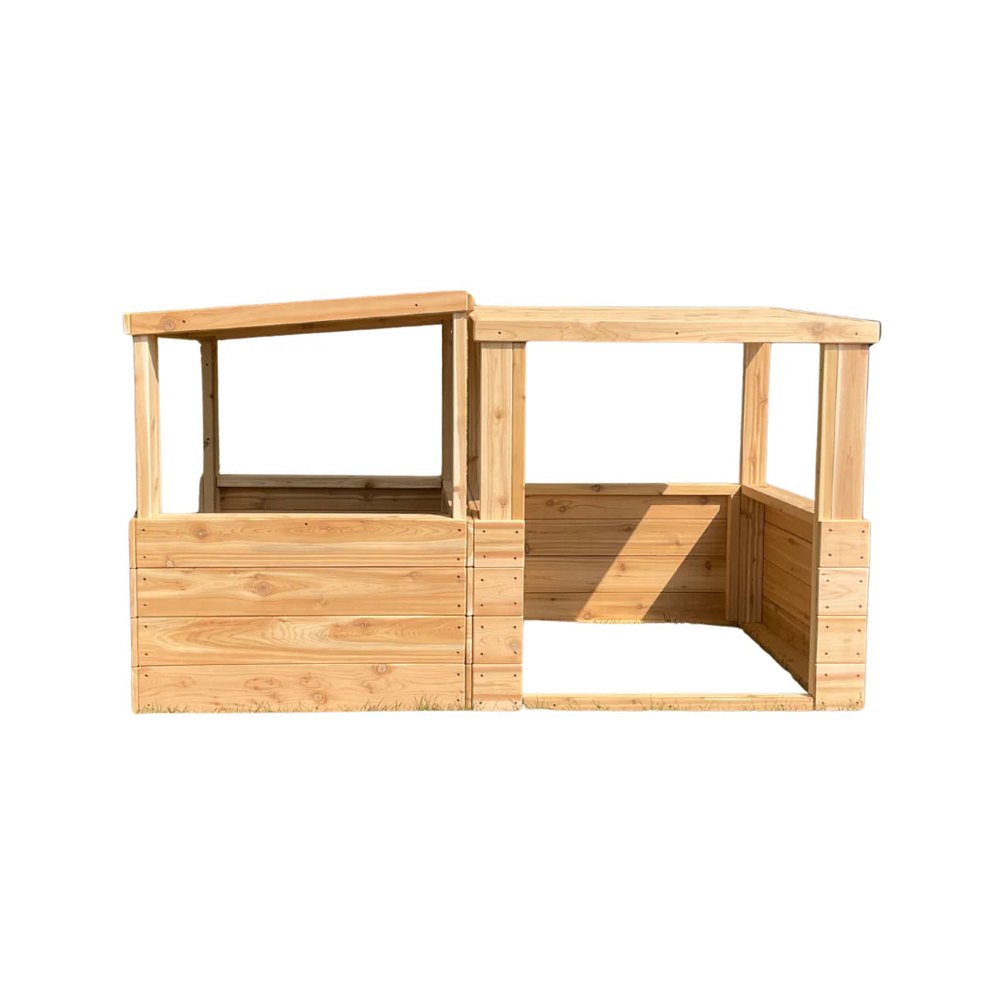 Cedar Playhouse Extension / 3-sided Pavilion - Just Playing (Made in Canada) (Copy)