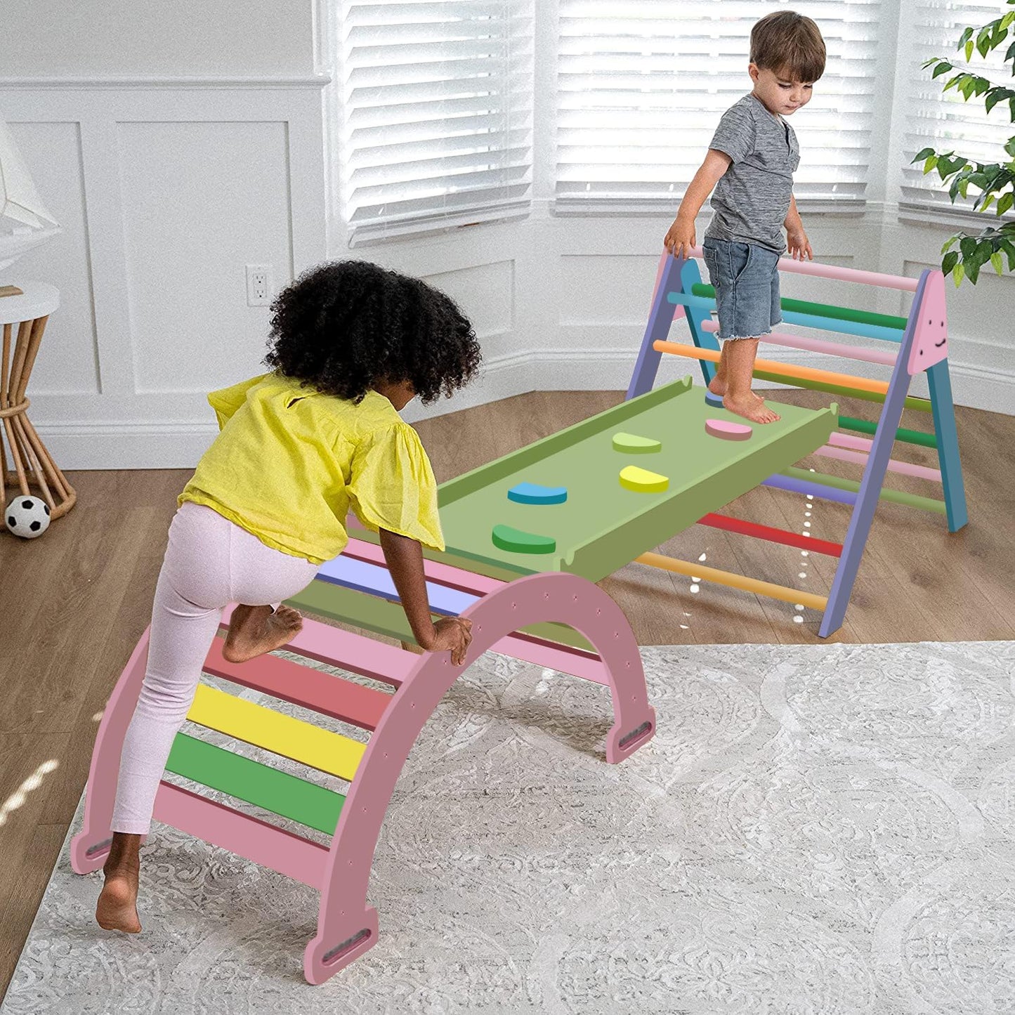 Hazel - Pikler Triangle Ladder & Rocker Set by Avenlur