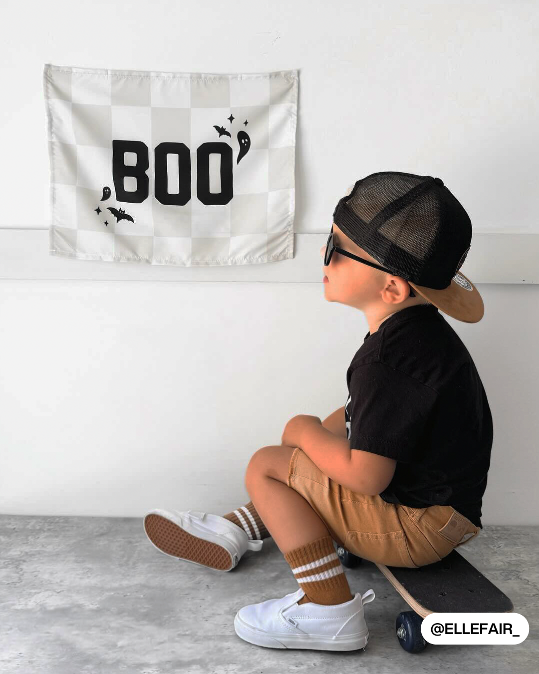 Checkered Boo Banner