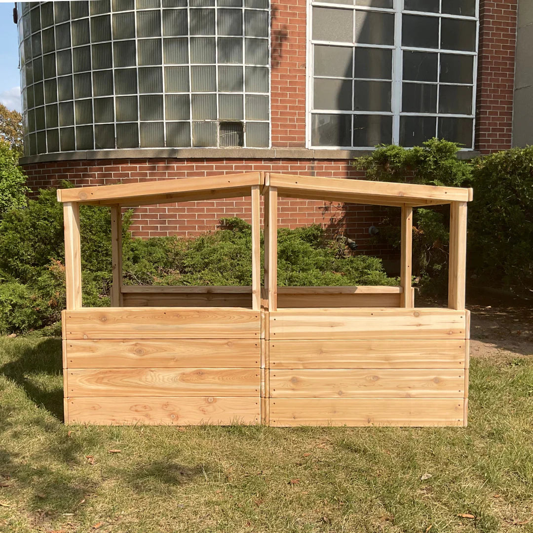 Cedar Playhouse Extension / 3-sided Pavilion - Just Playing (Made in Canada) (Copy)