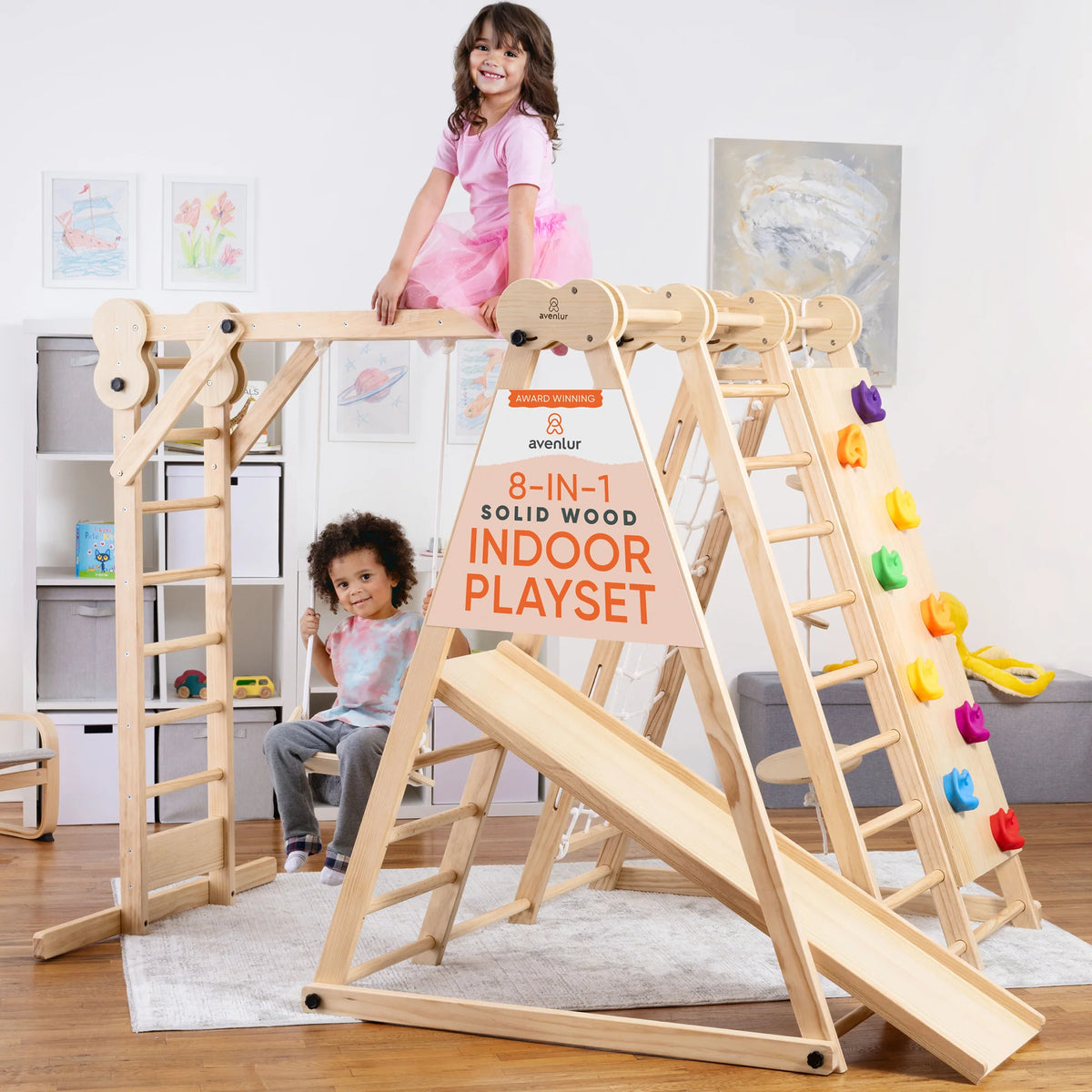 Chestnut - 8-in-1 Jungle Gym for Toddlers by Avenlur
