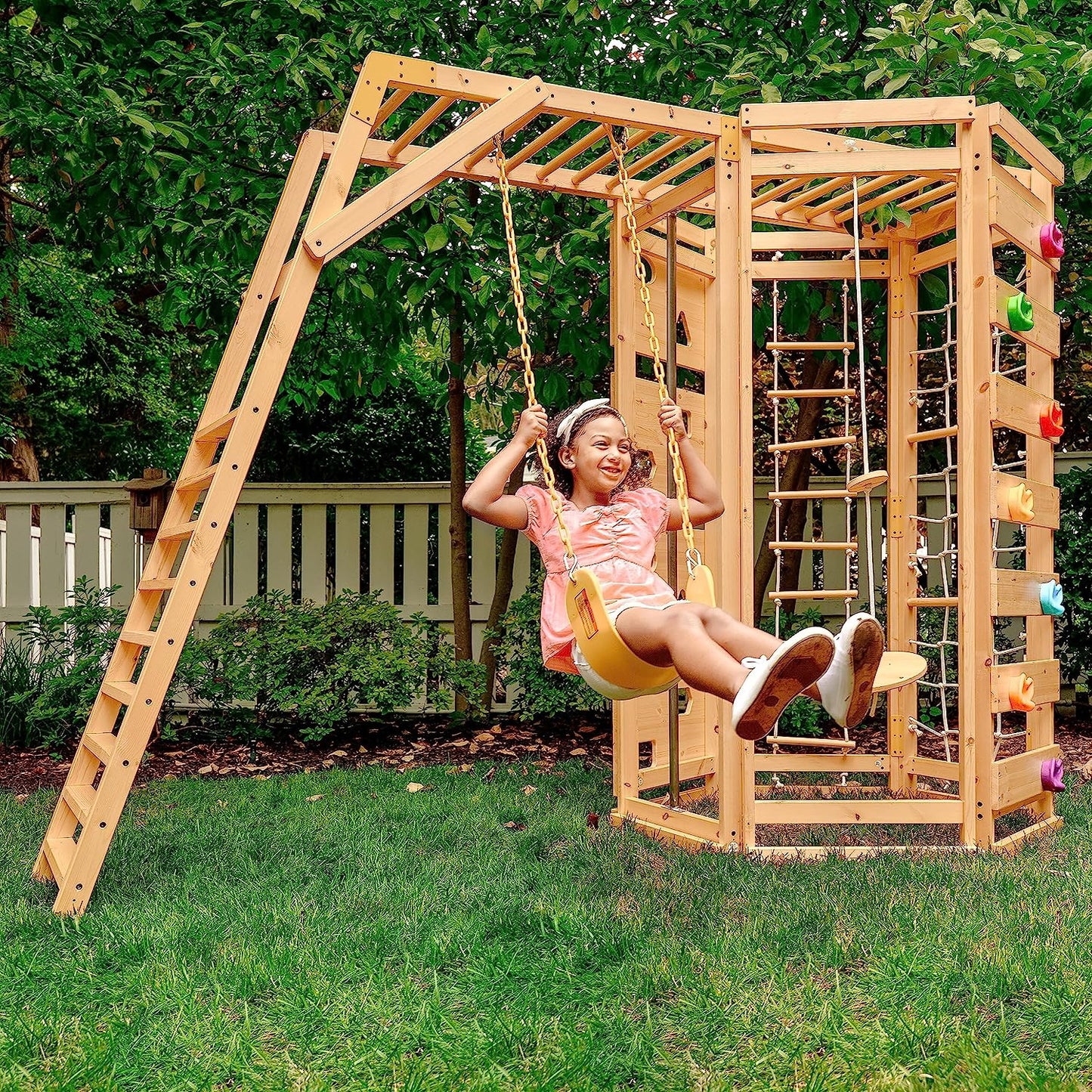 Hawthorn - Outdoor Climber with Monkey Bars, Swing, and Octagon Climber by Avenlur