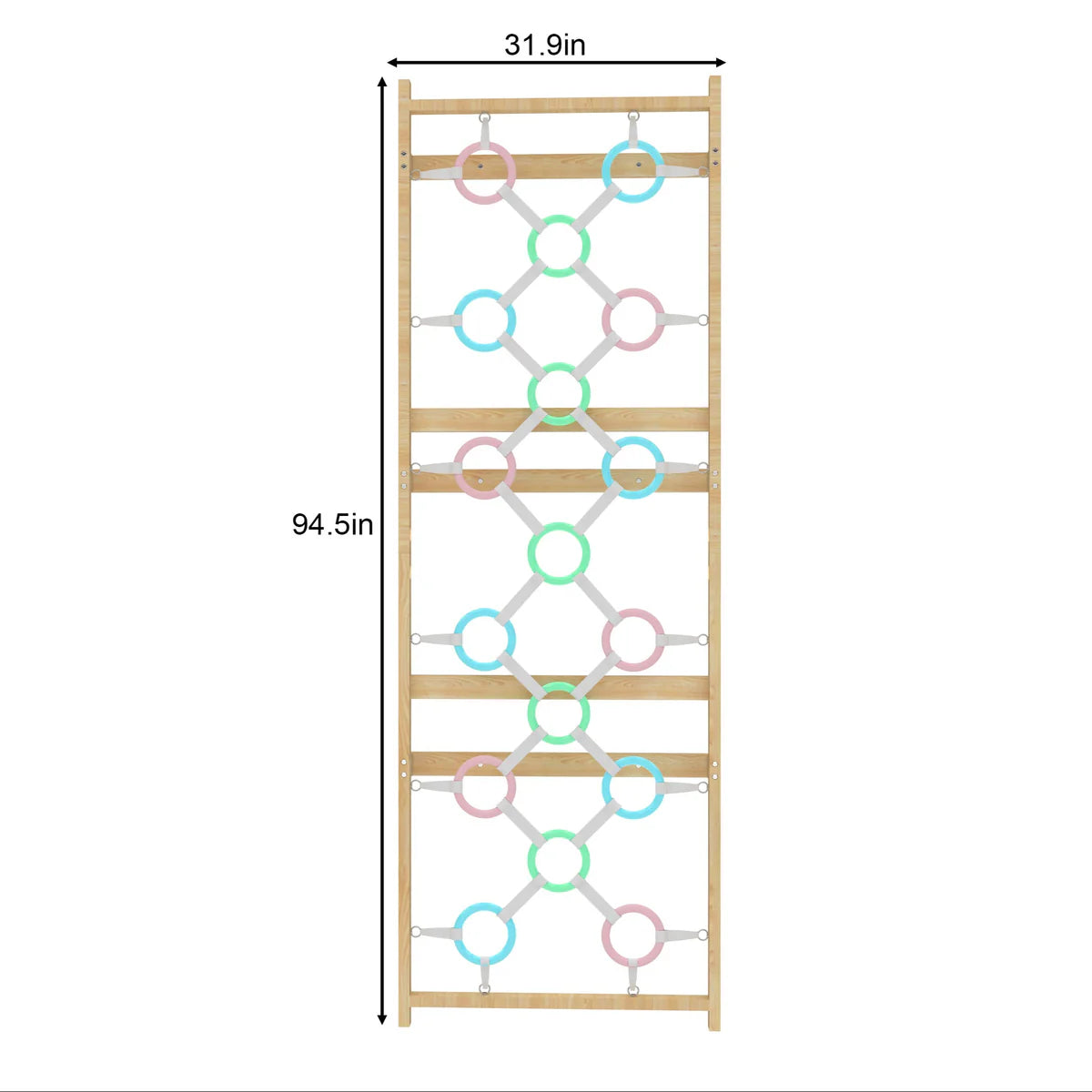 Add-On Ring Wall Panel for 95" Modular Walnut Swedish Ladder by Avenlur