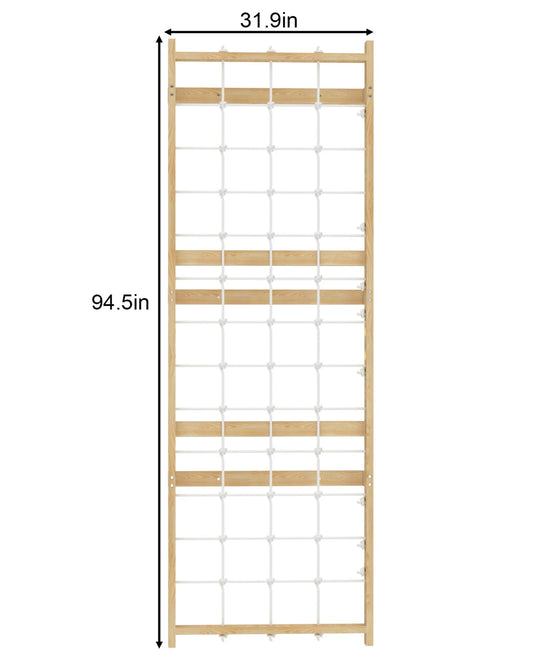 Add-On Rope Wall Panel for 95" Modular Walnut Ladder by Avenlur