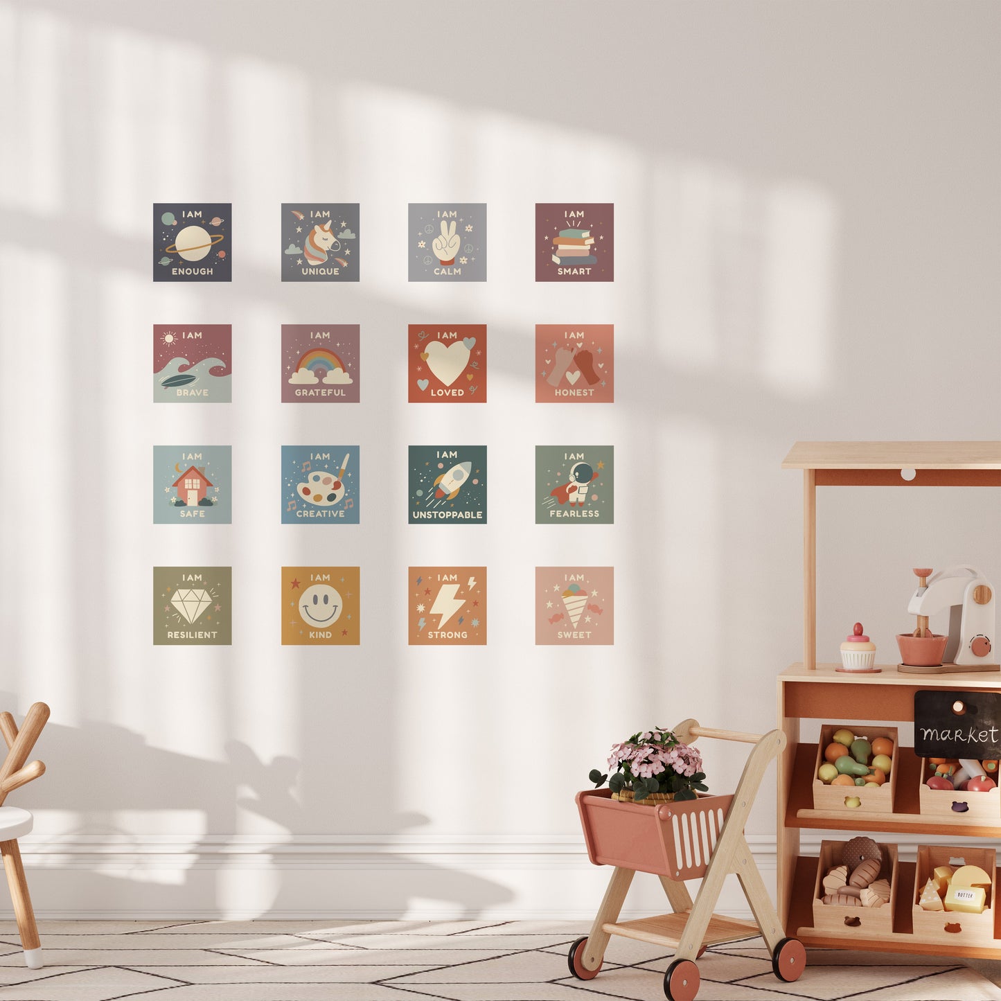 Peel & Stick Fabric Wall Stickers - Affirmation Squares