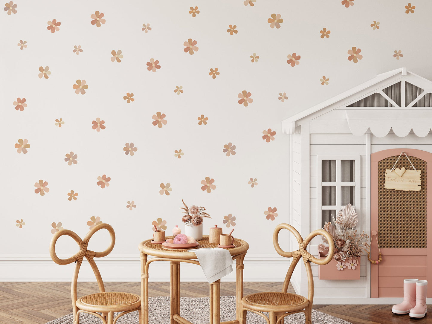 Peel & Stick Fabric Wall Stickers - Flowers