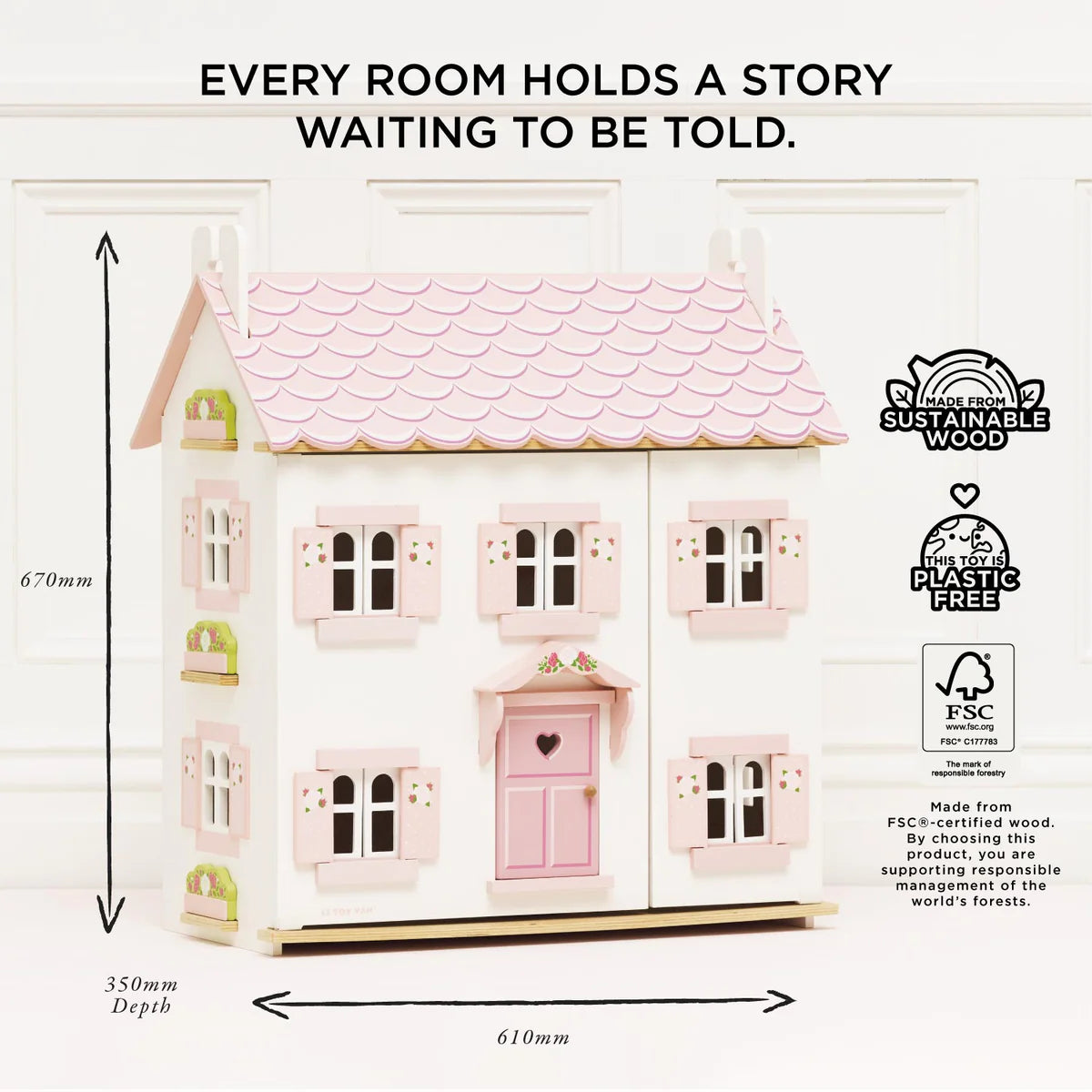 Cherry Tree Hall Wooden Dolls House - by Le Toy Van