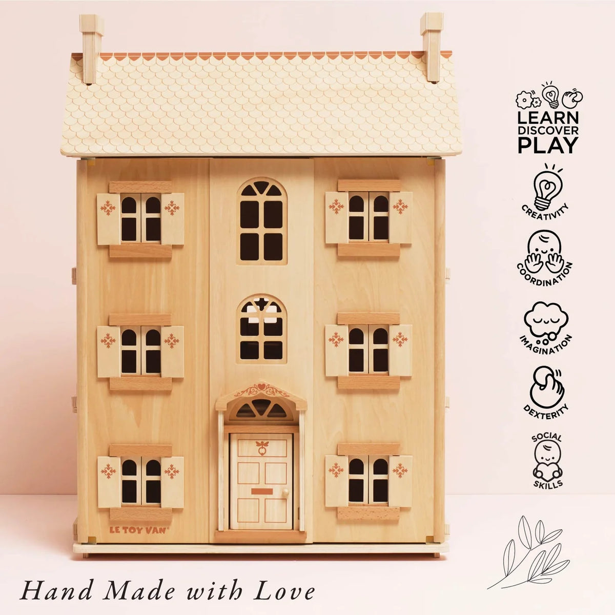 Grand Natural Wood Dolls House - by Le Toy Van