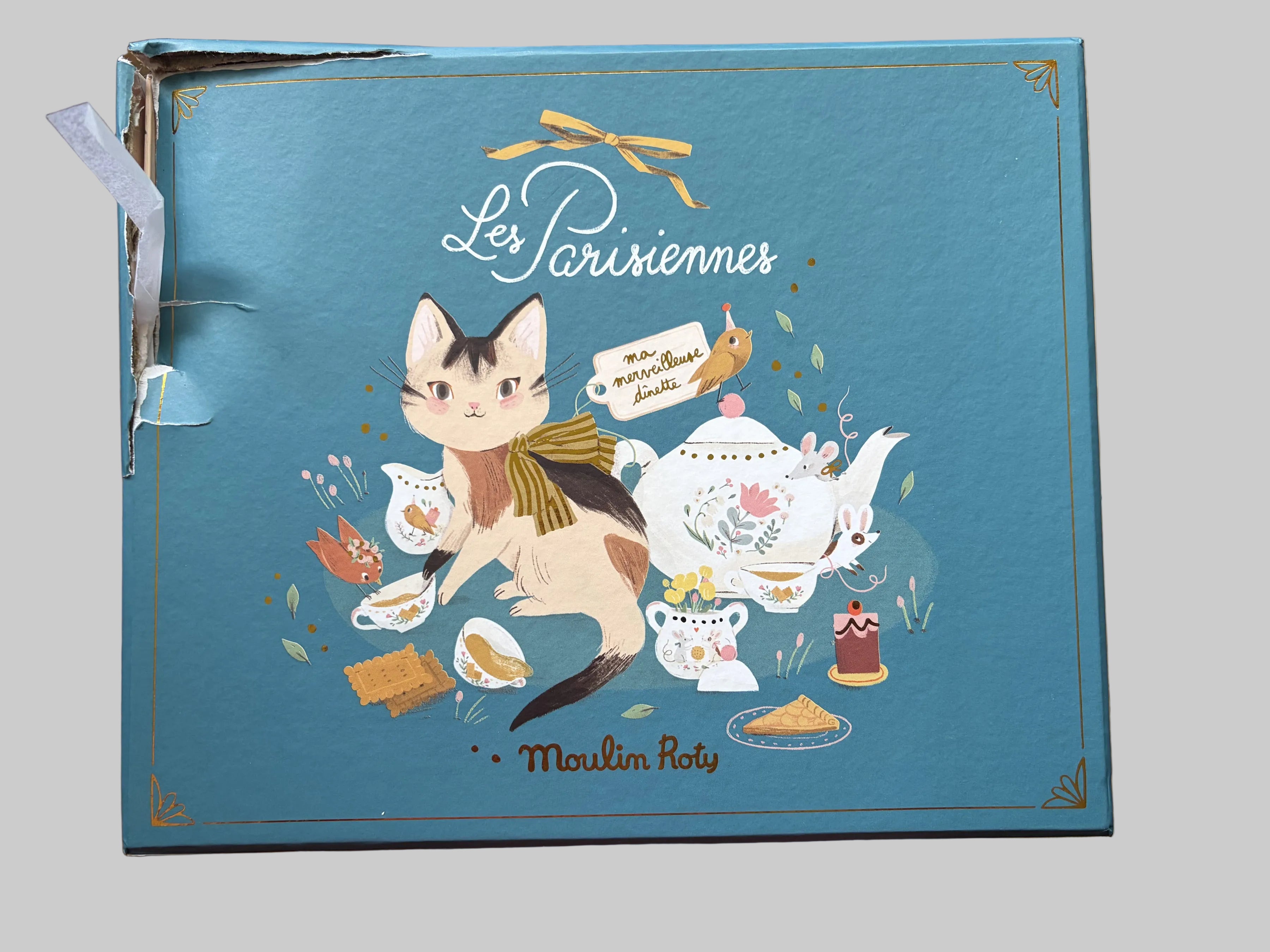 DAMAGED BOX) Parisiennes - Ceramic Tea Set by Moulin Roty – Wood
