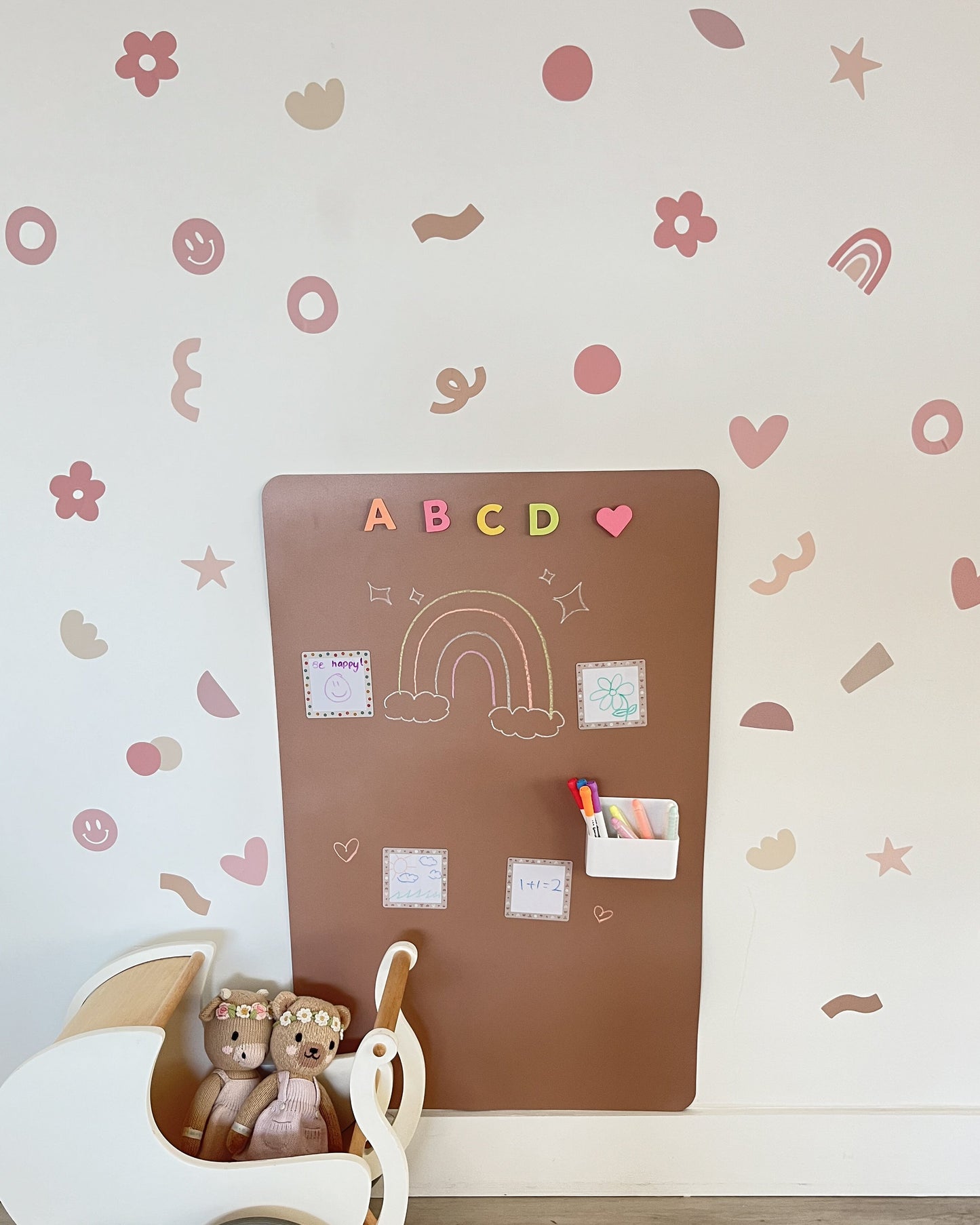 Peel & Stick Fabric Wall Stickers - Abstract Shapes (Girly)