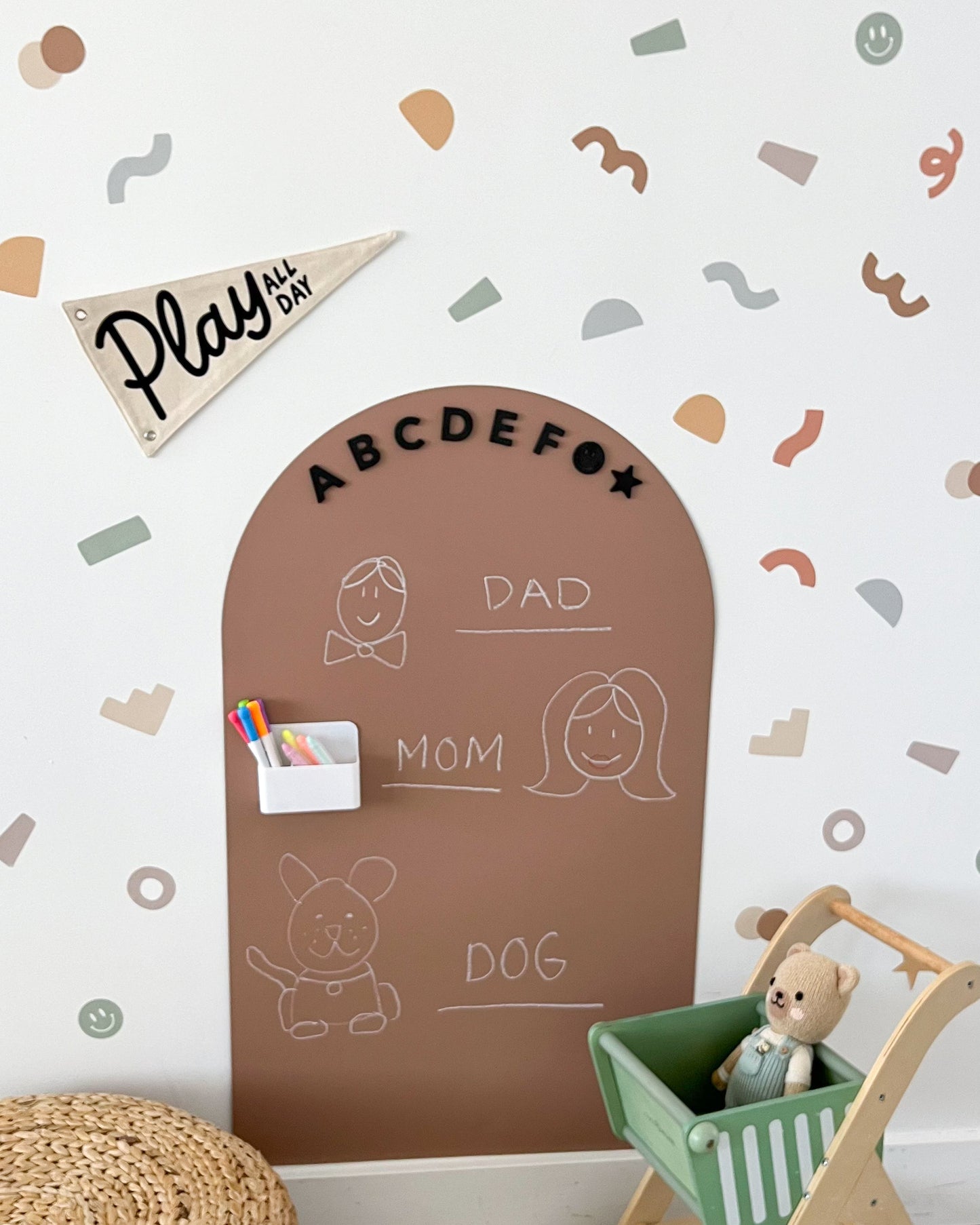 Peel & Stick Fabric Wall Stickers - Abstract Shapes (Earthy)