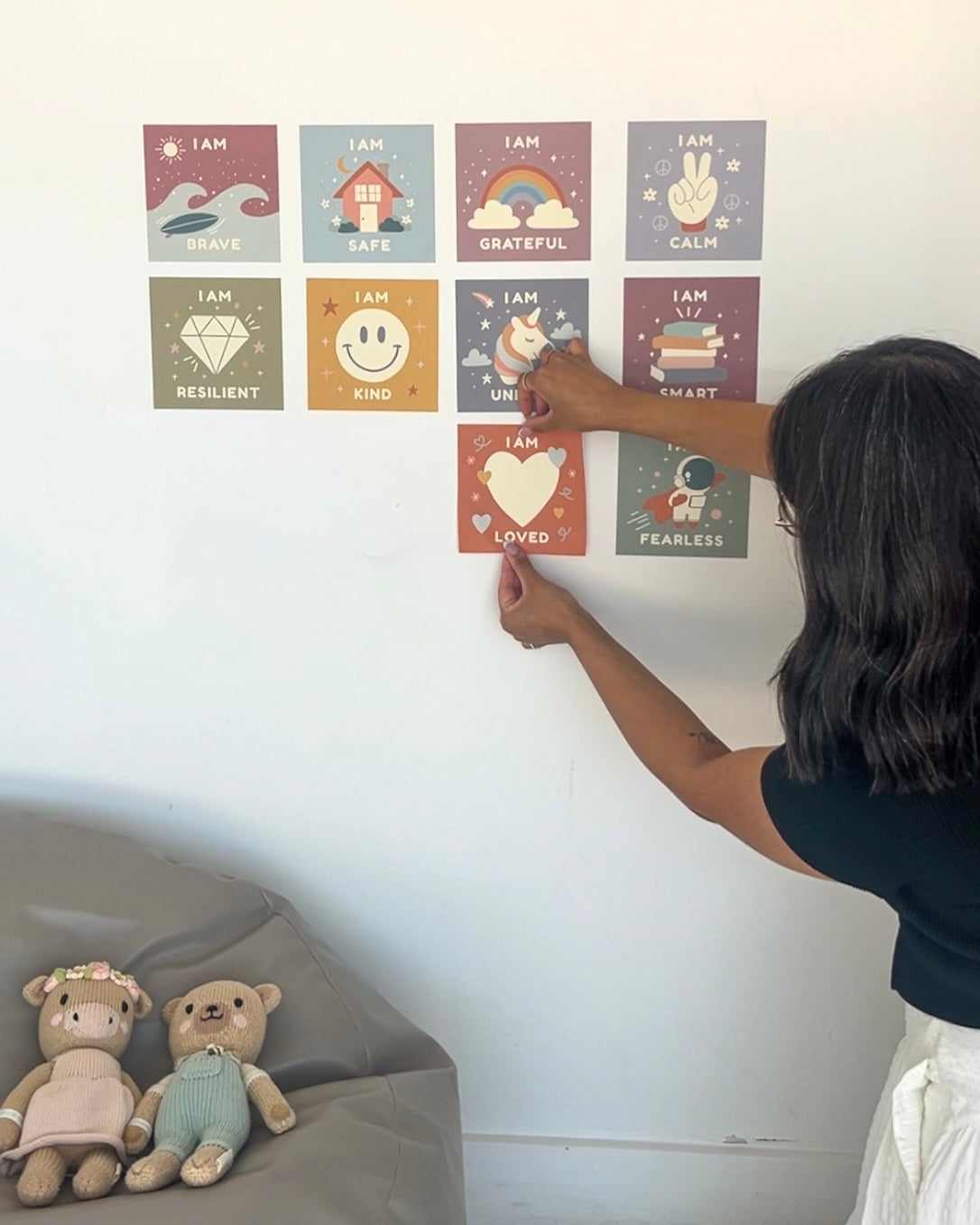 Peel & Stick Fabric Wall Stickers - Affirmation Squares