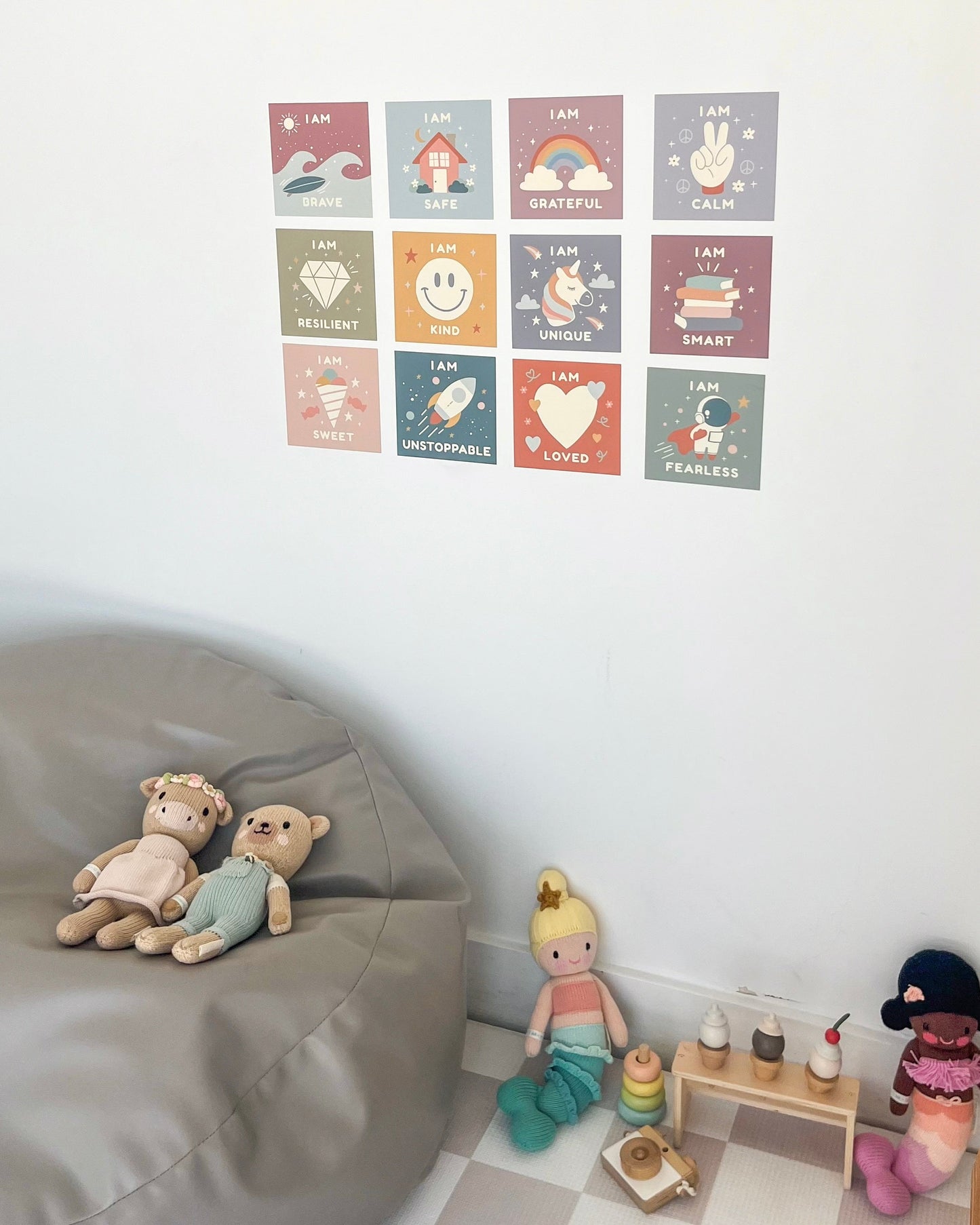 Peel & Stick Fabric Wall Stickers - Affirmation Squares