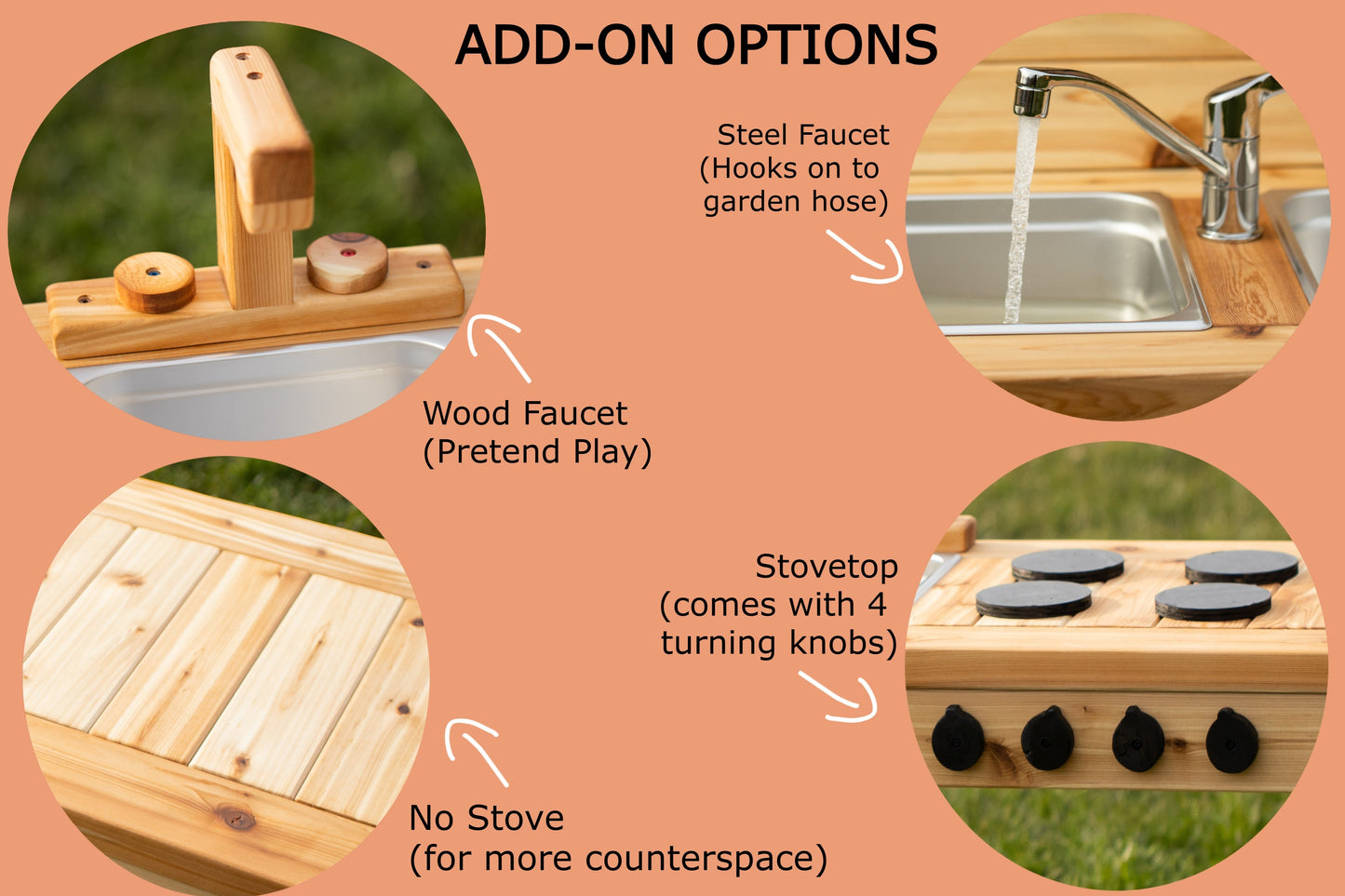 Centered Simple Mud Kitchen (with shelf)