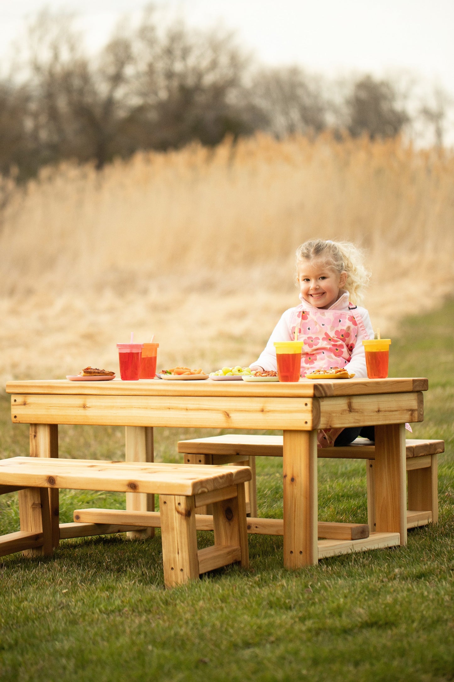 Indoor/Outdoor Harvest Table with Bench