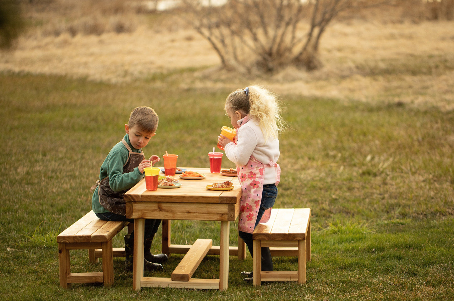 Indoor/Outdoor Harvest Table with Bench