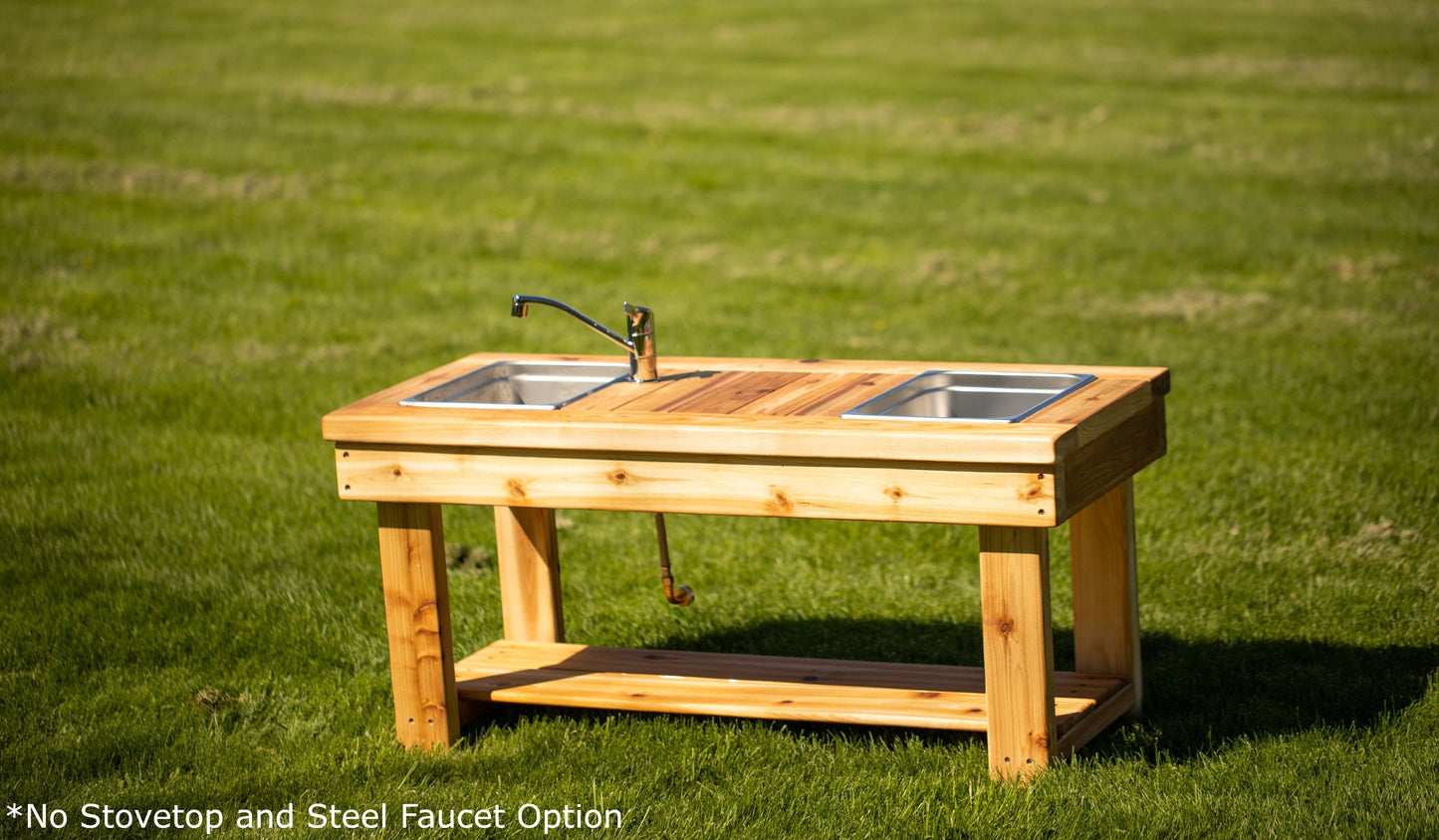 Centered Simple Mud Kitchen (with shelf)