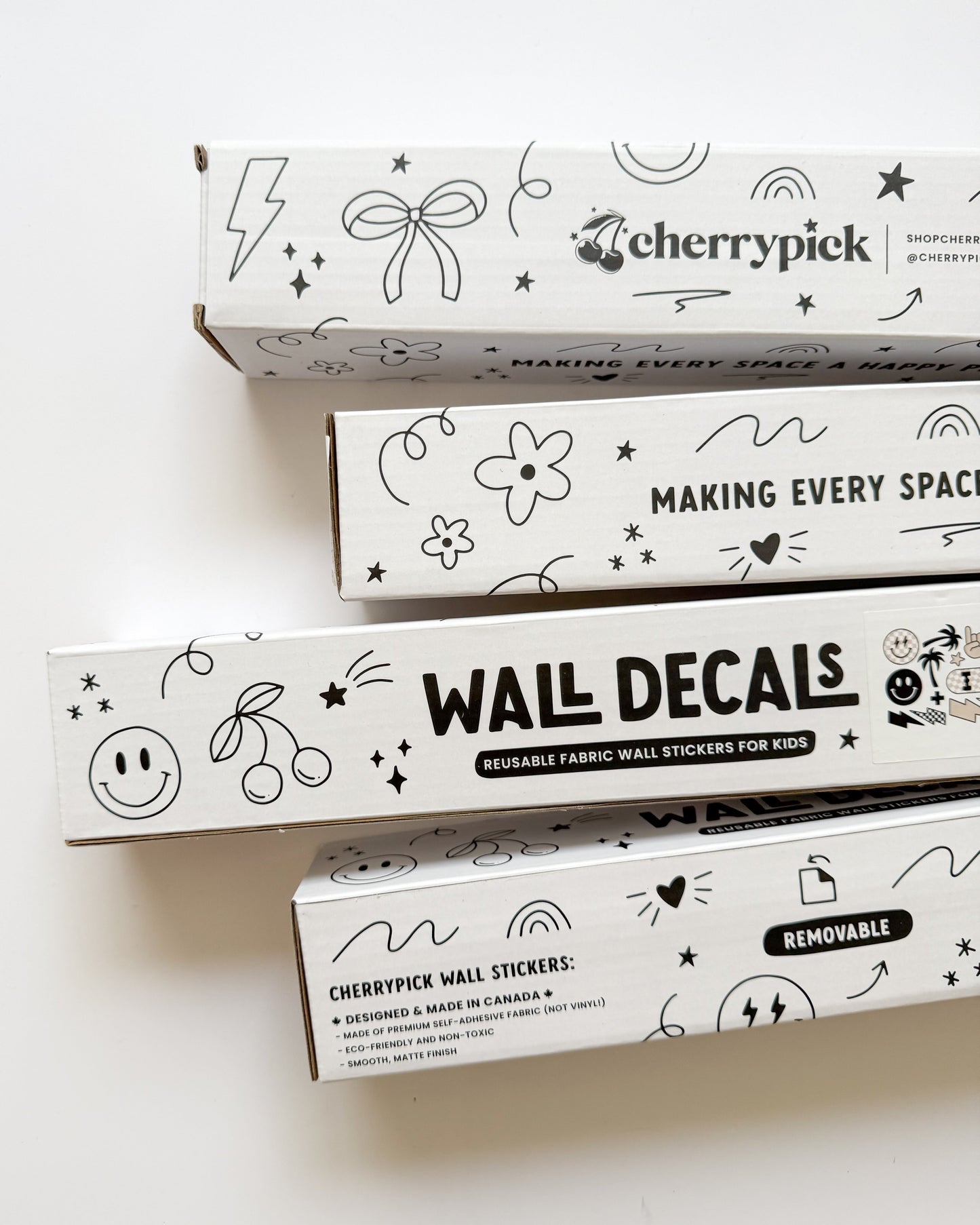 Peel & Stick Fabric Wall Stickers - Affirmation Candy Hearts (Muted)