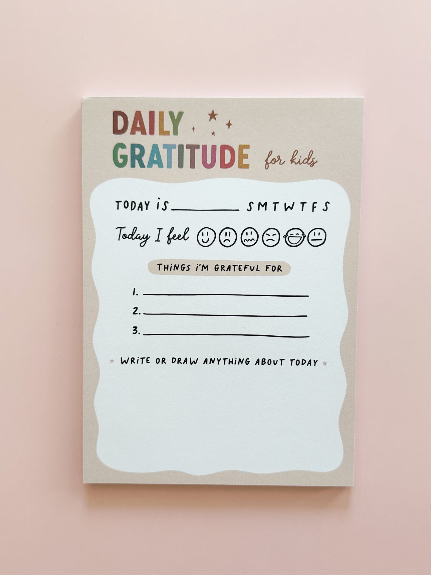 Daily Gratitude For Kids Notepad