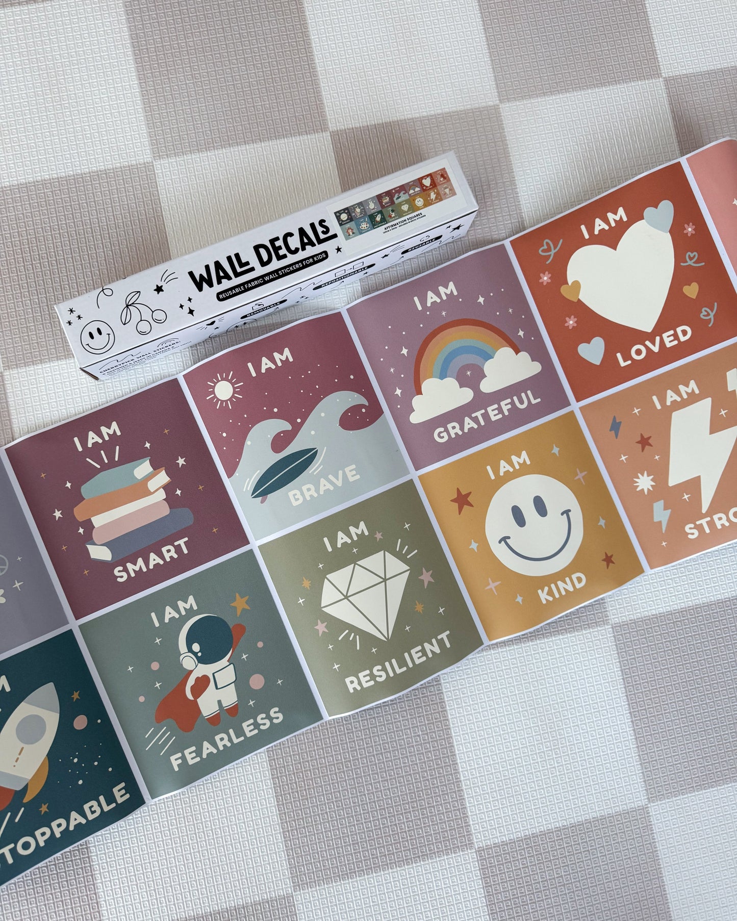 Peel & Stick Fabric Wall Stickers - Affirmation Squares