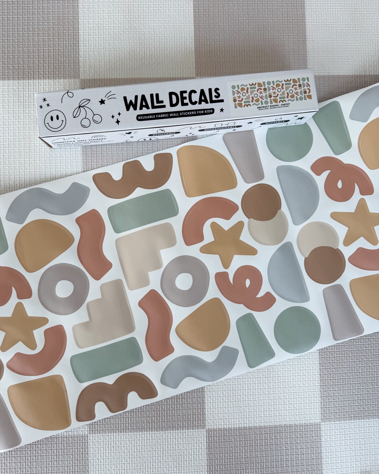 Peel & Stick Fabric Wall Stickers - Abstract Shapes (Earthy)