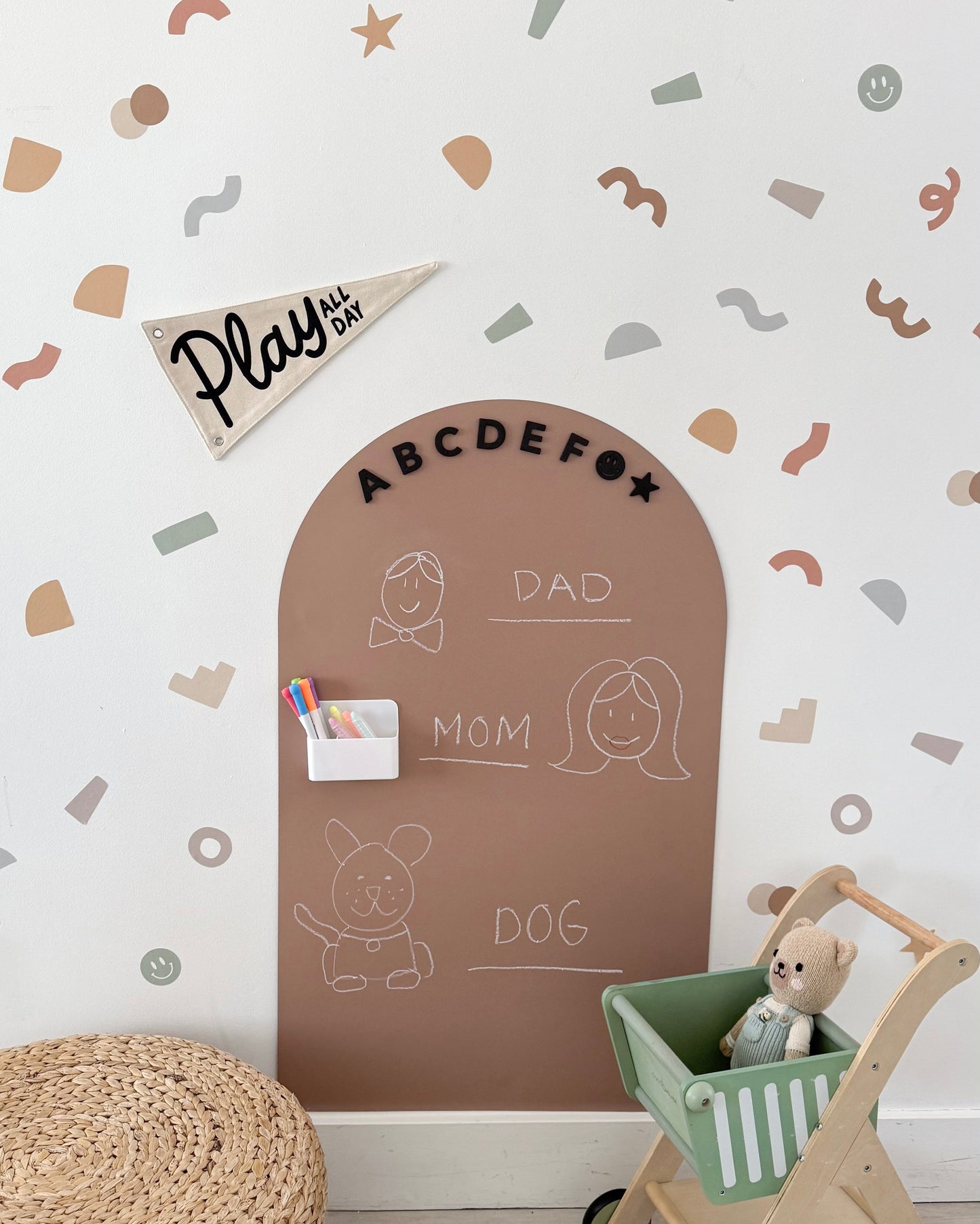 Peel & Stick Fabric Wall Stickers - Abstract Shapes (Earthy)