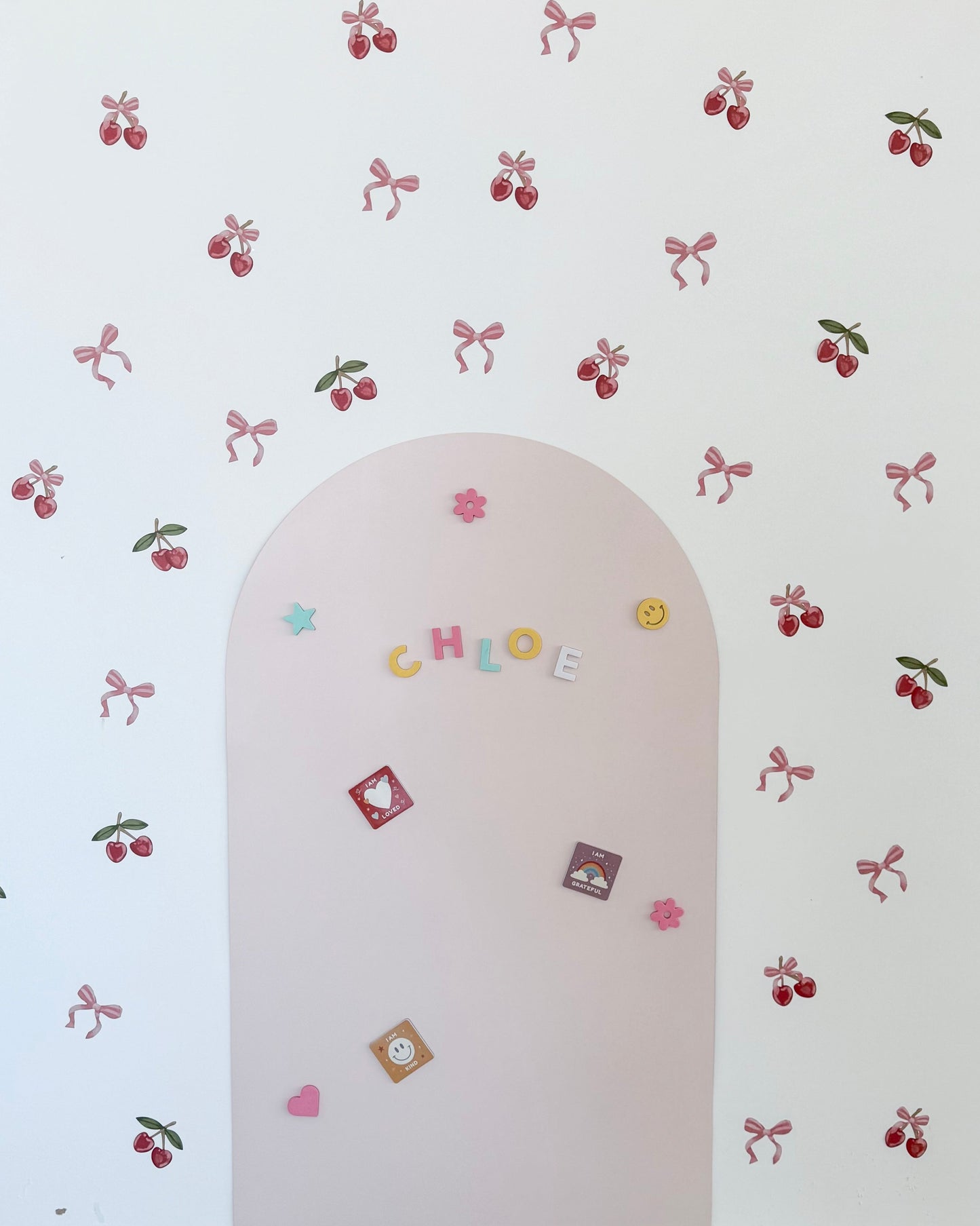 Peel & Stick Fabric Wall Stickers - Cherries & Bows