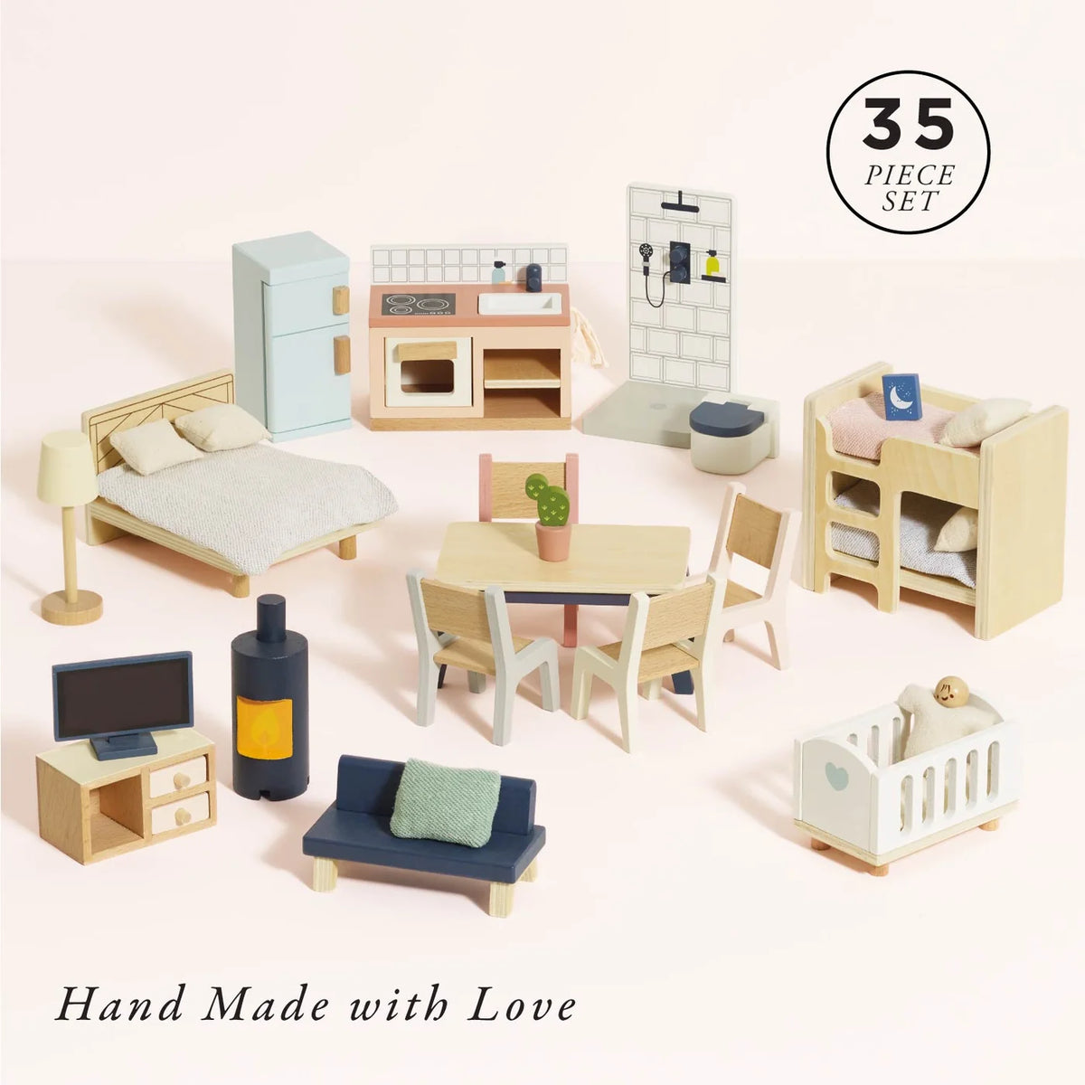 Complete Dolls House Furniture Set - Miniature Play House Furniture by Le Toy Van