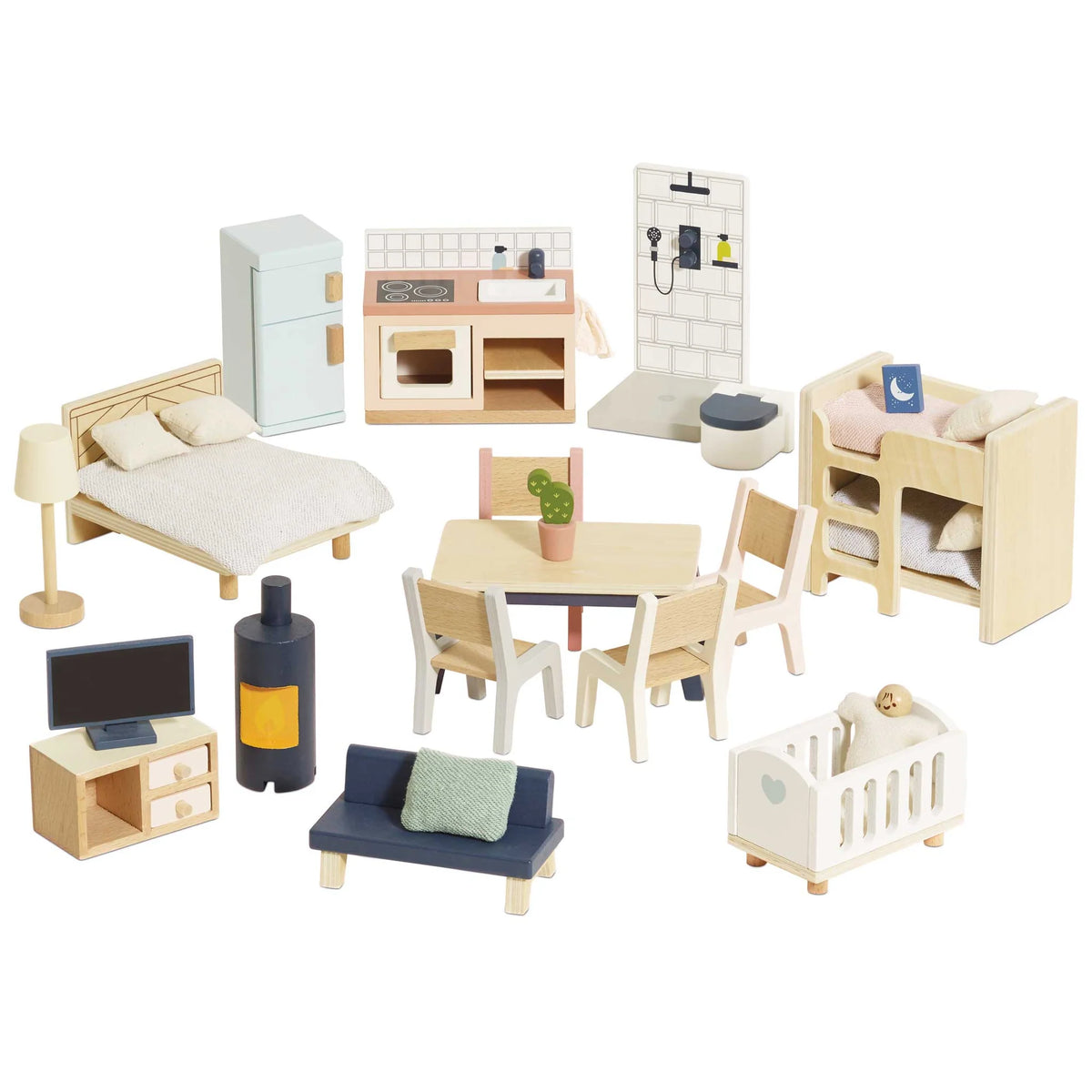 Complete Dolls House Furniture Set - Miniature Play House Furniture by Le Toy Van