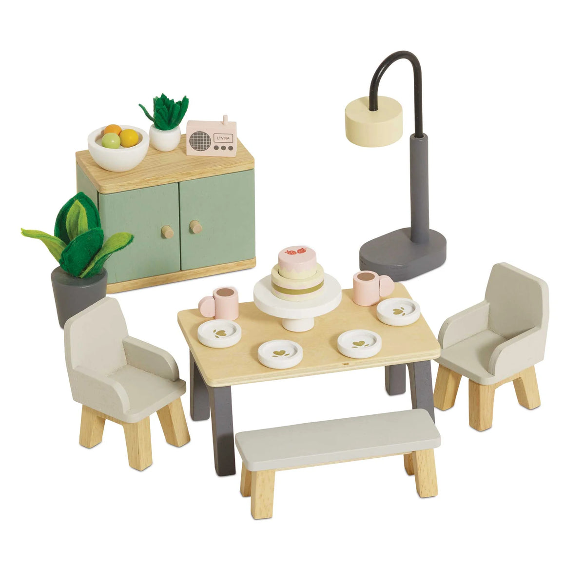 Dolls House Dining Room Furniture Set - Miniature Play House Furniture by Le Toy Van