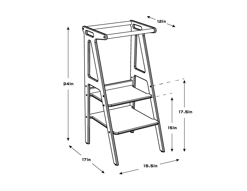 PlayTower - Wooden Toddler Tower (Made in Canada)