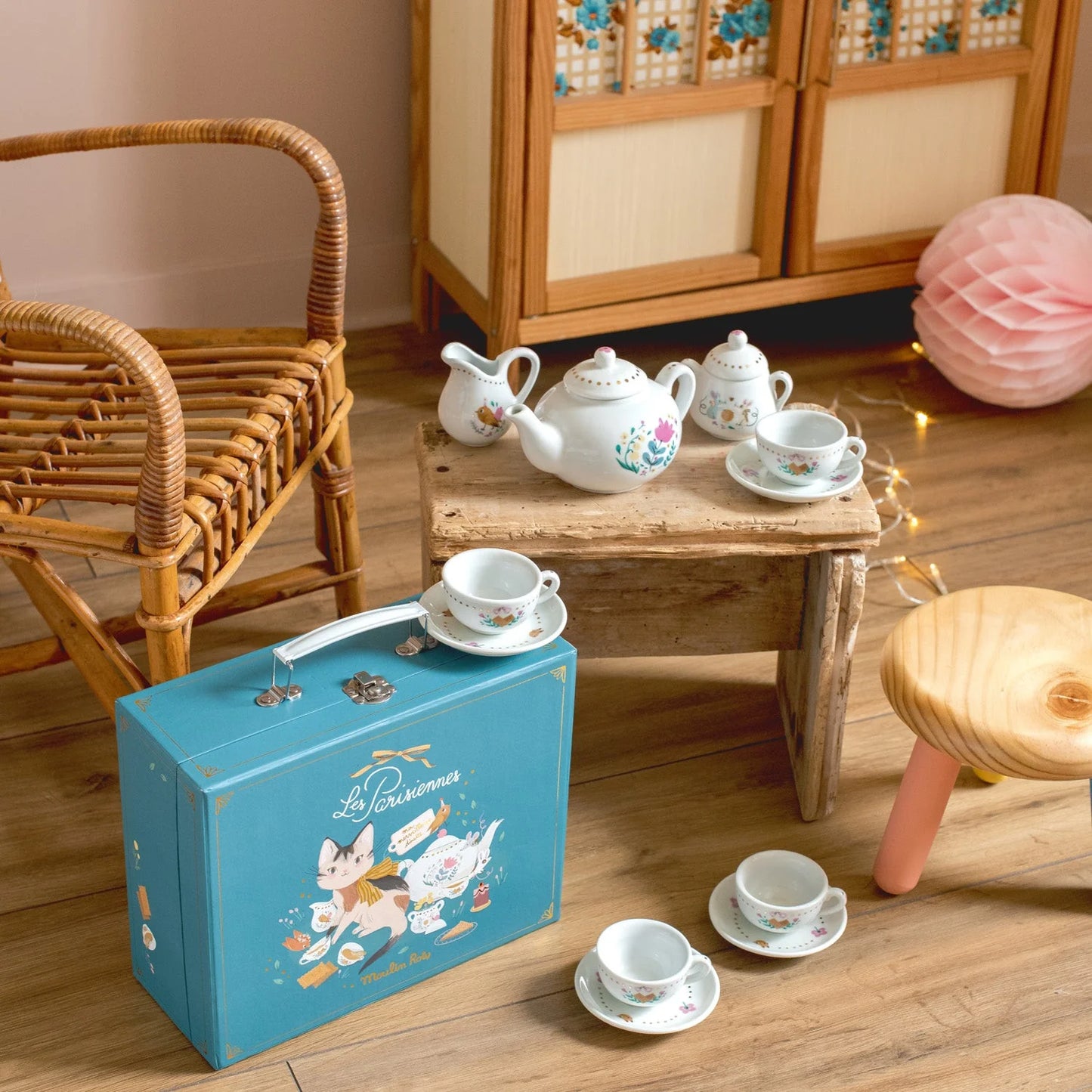 (DAMAGED BOX)  Parisiennes - Ceramic Tea Set by Moulin Roty