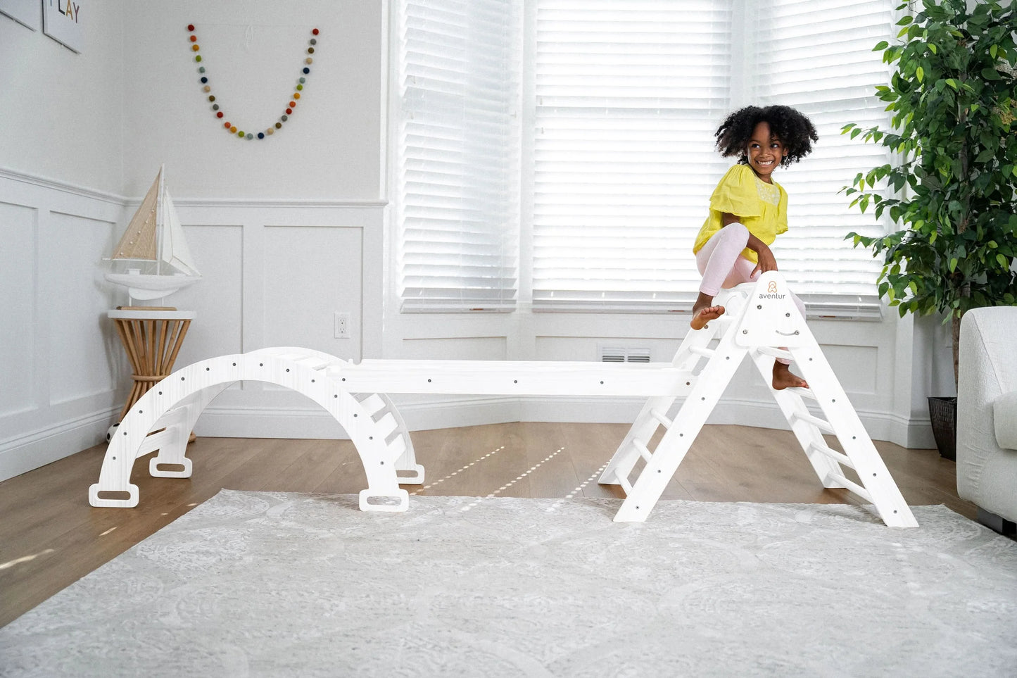 Hazel - Pikler Triangle Ladder & Rocker Set by Avenlur