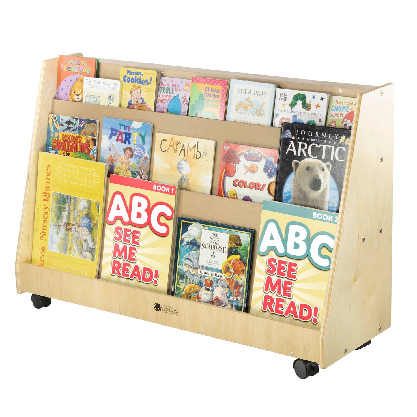 Book Display with 2 Rear Shelves (S320) - Made in Canada