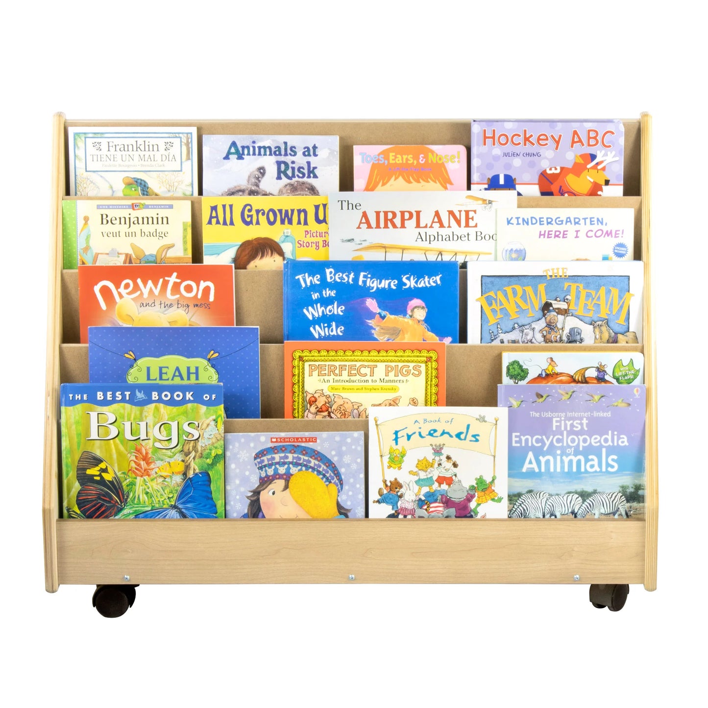 Double Sided Book Rack with 10 Shelves (S323) - Made in Canada