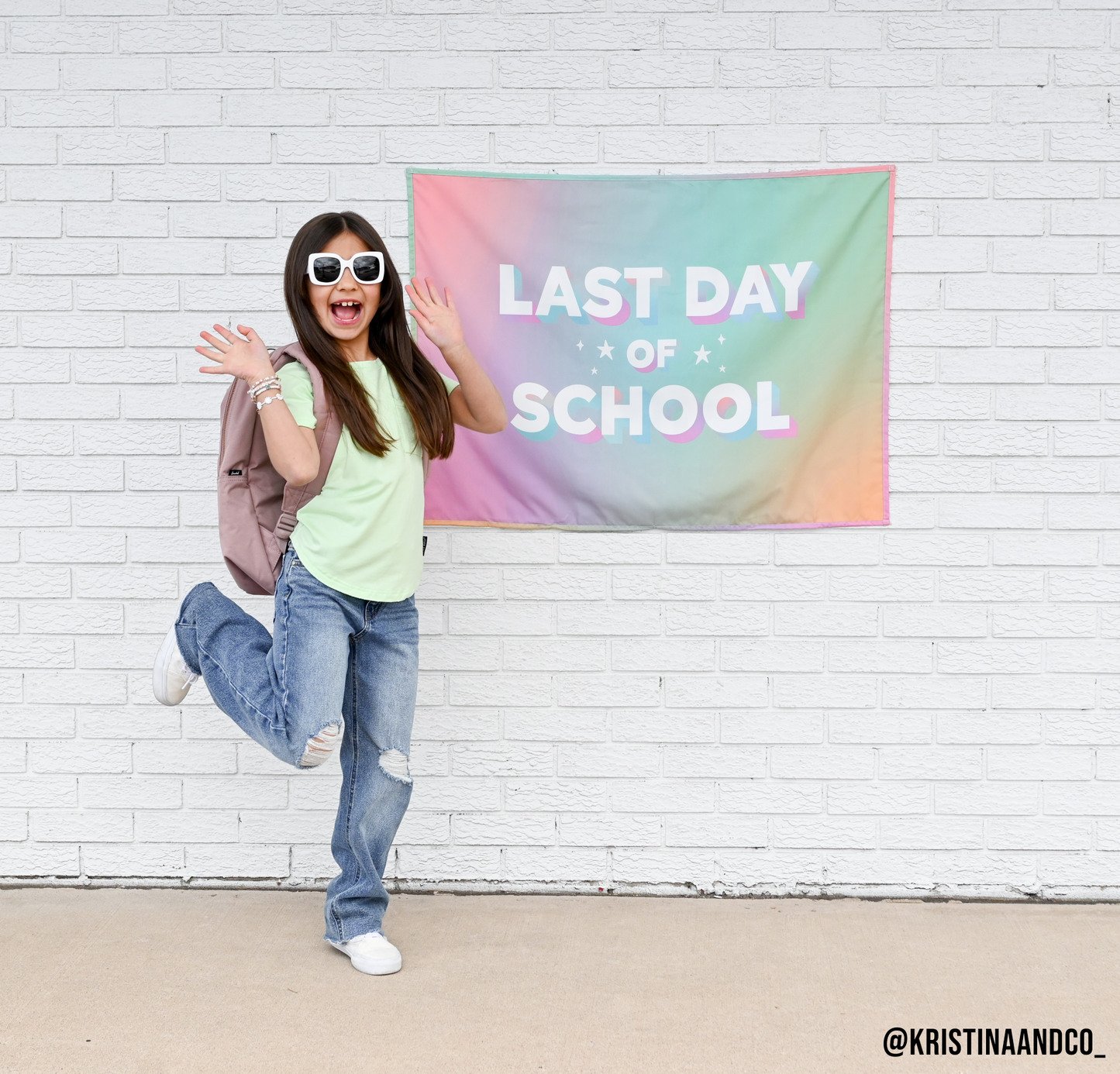 First / Last Day of School (Rainbow) Reversible Banner