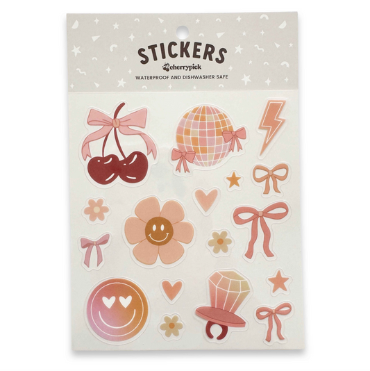 Girly Pop Waterproof Sticker Sheet