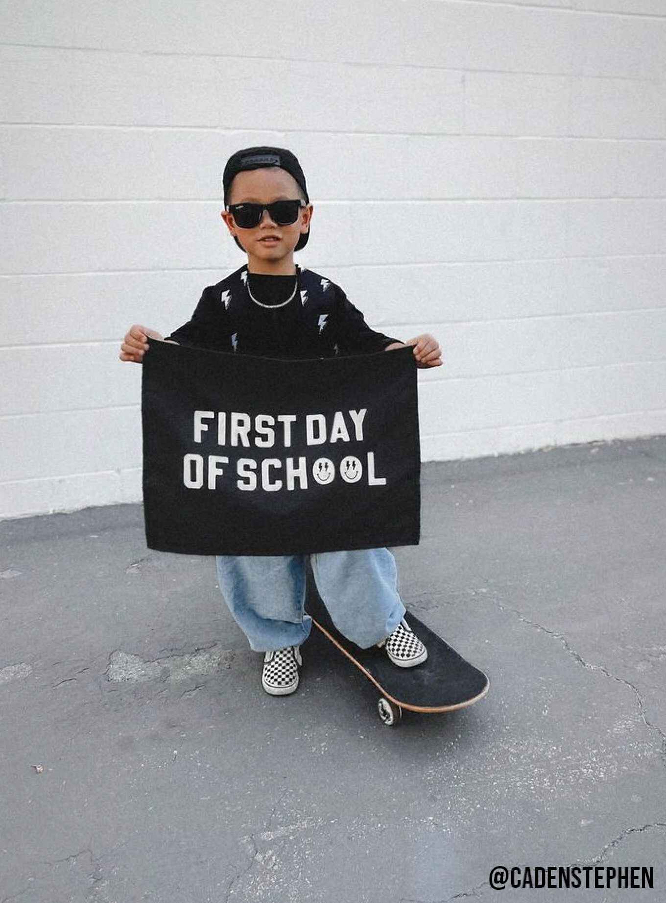 First / Last Day of School (Black) Reversible Banner