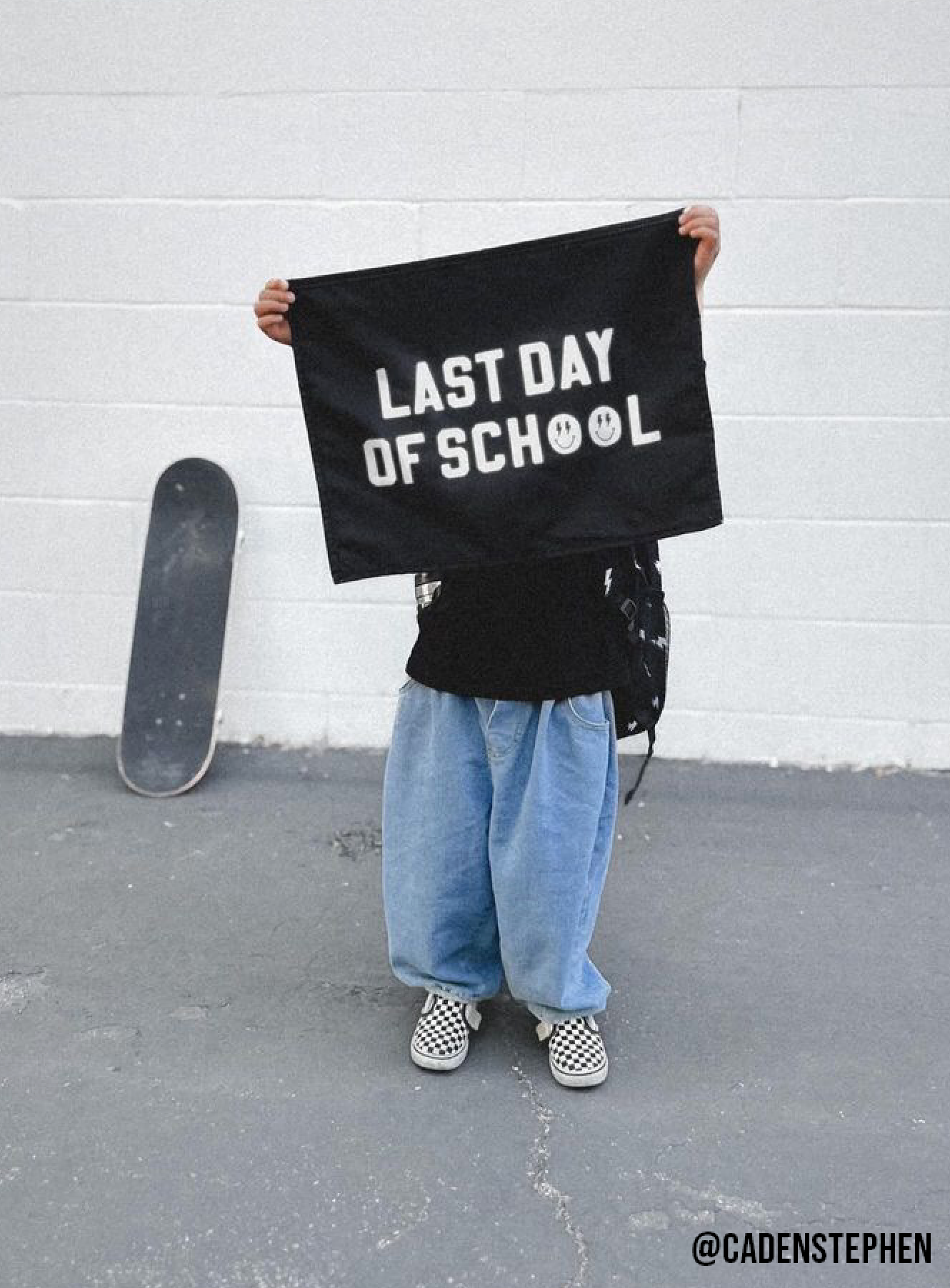 First / Last Day of School (Black) Reversible Banner