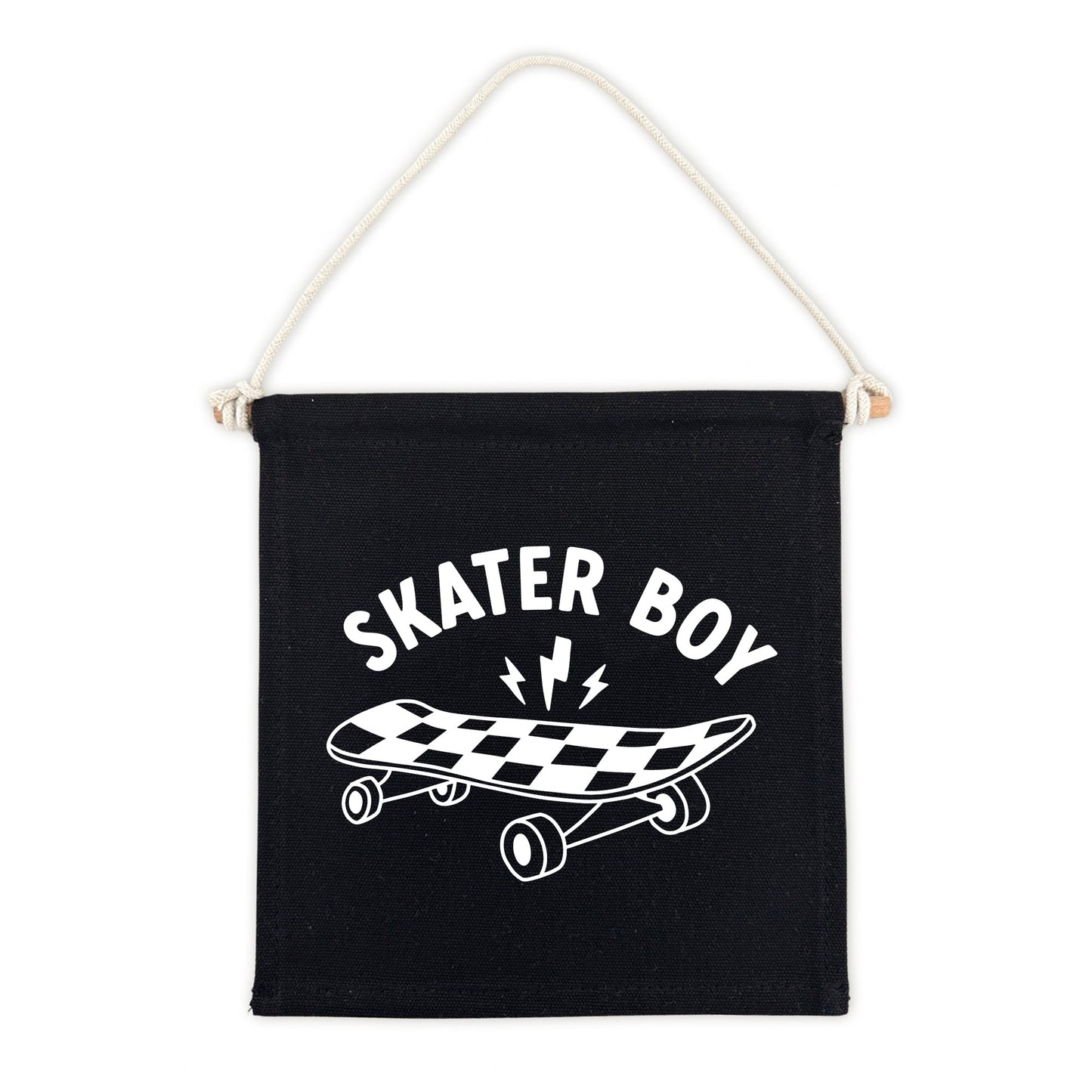 Panneau à suspendre en toile Skater Boy (noir)