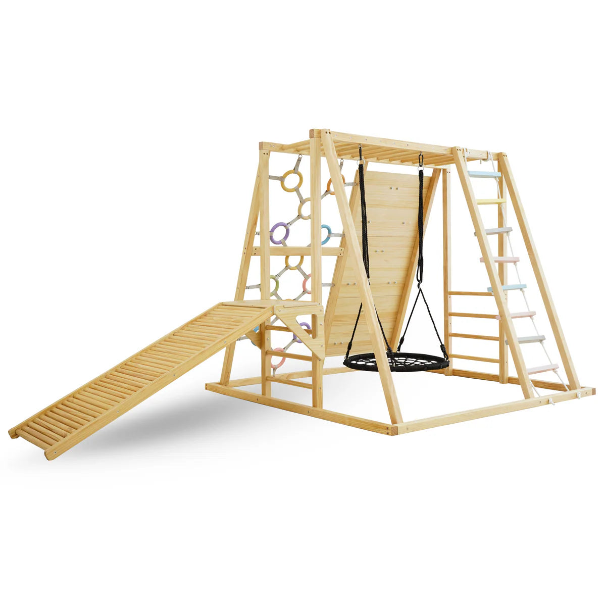Sweetgum 8-in-1 Indoor Playset for Toddlers with Slide and Swing by Avenlur