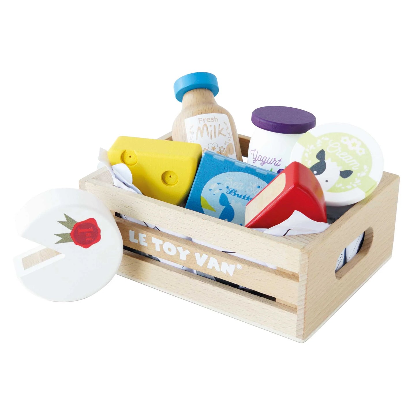 Cheese Dairy Wooden Market Crate Wooden Toy Food by Le Toy Van Wood Wood Toys