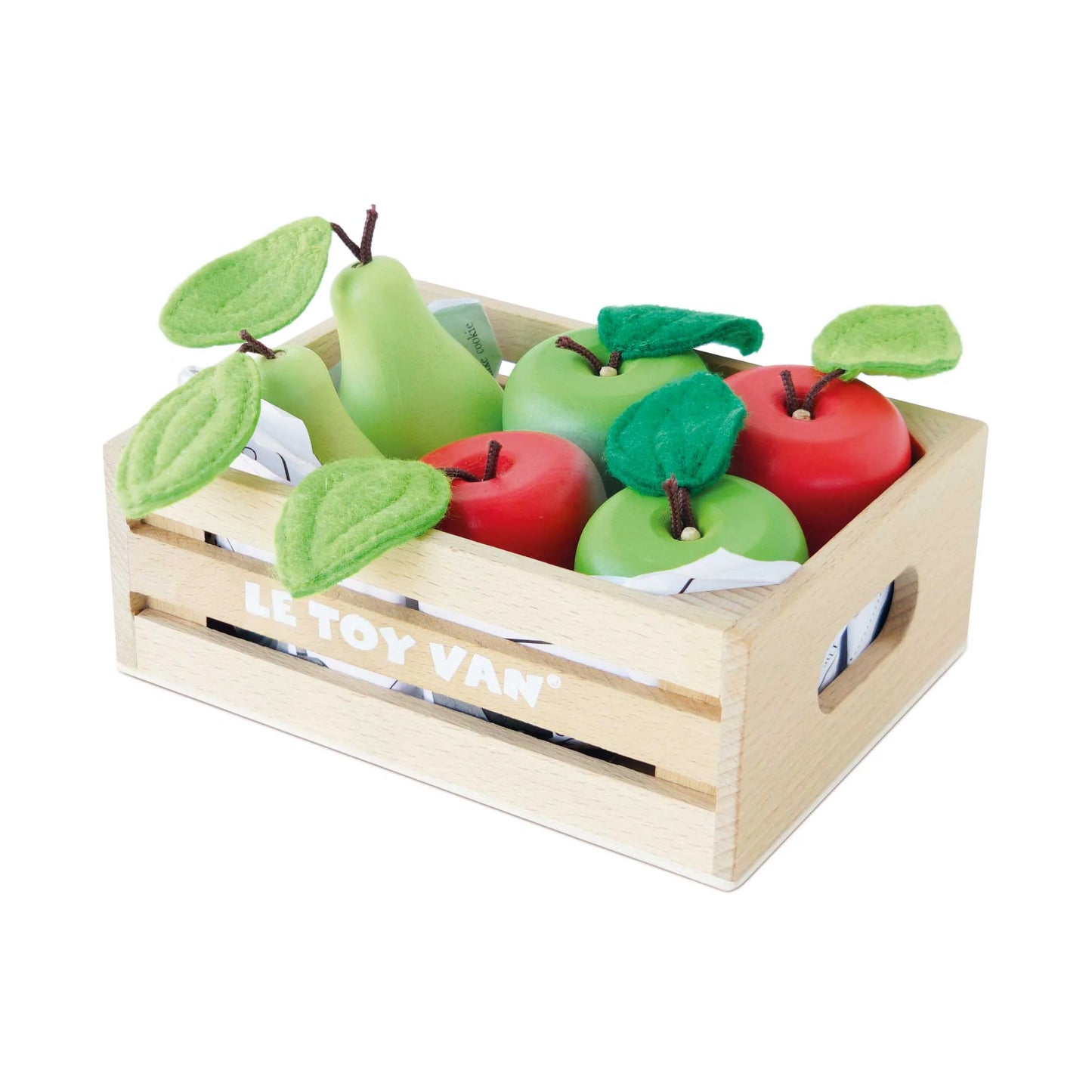 Caisse de marché en bois pour fruits du verger - Jouet en bois pour aliments par Le Toy Van