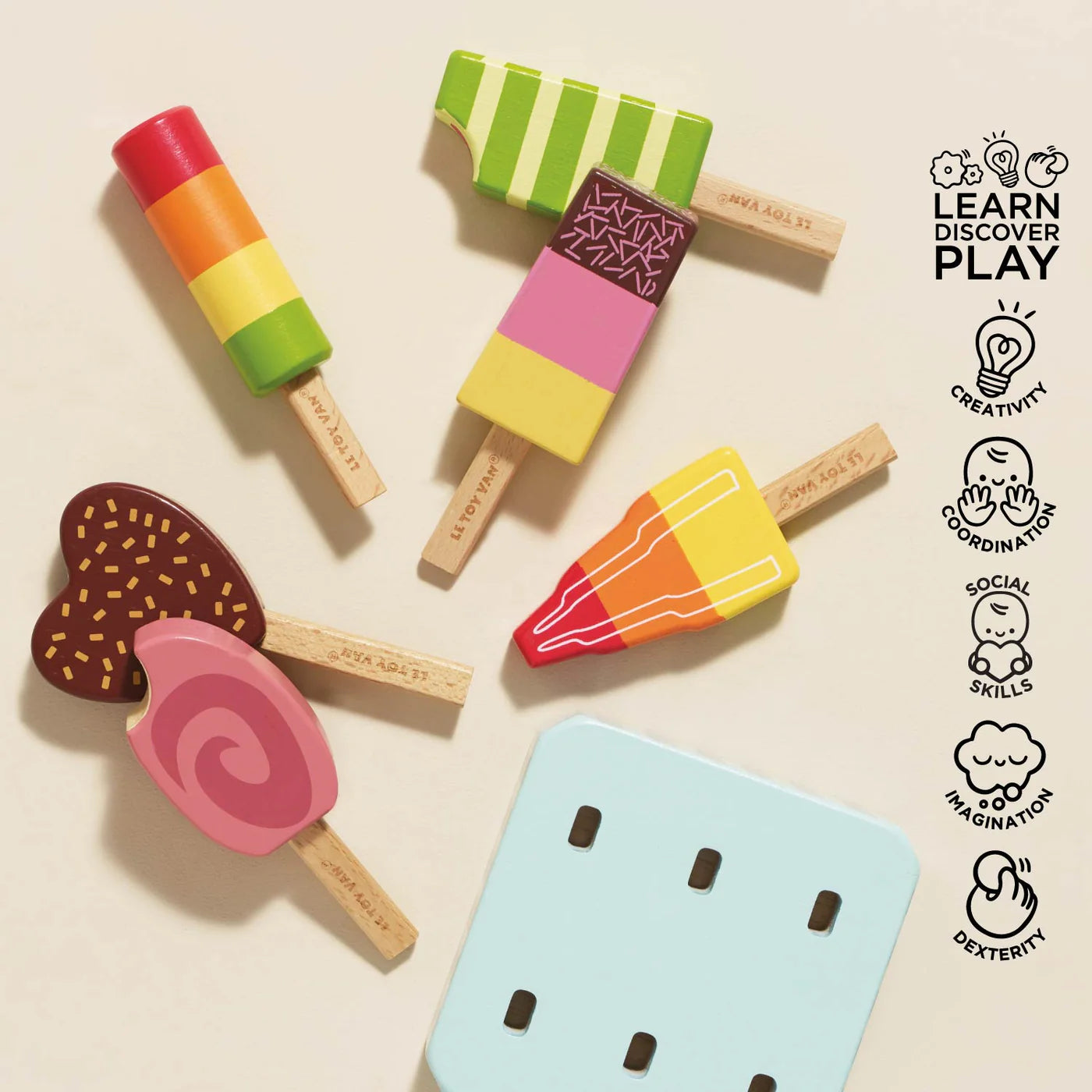 Wooden Ice Lollies Popsicles Set - Wooden Toy Food by Le Toy Van