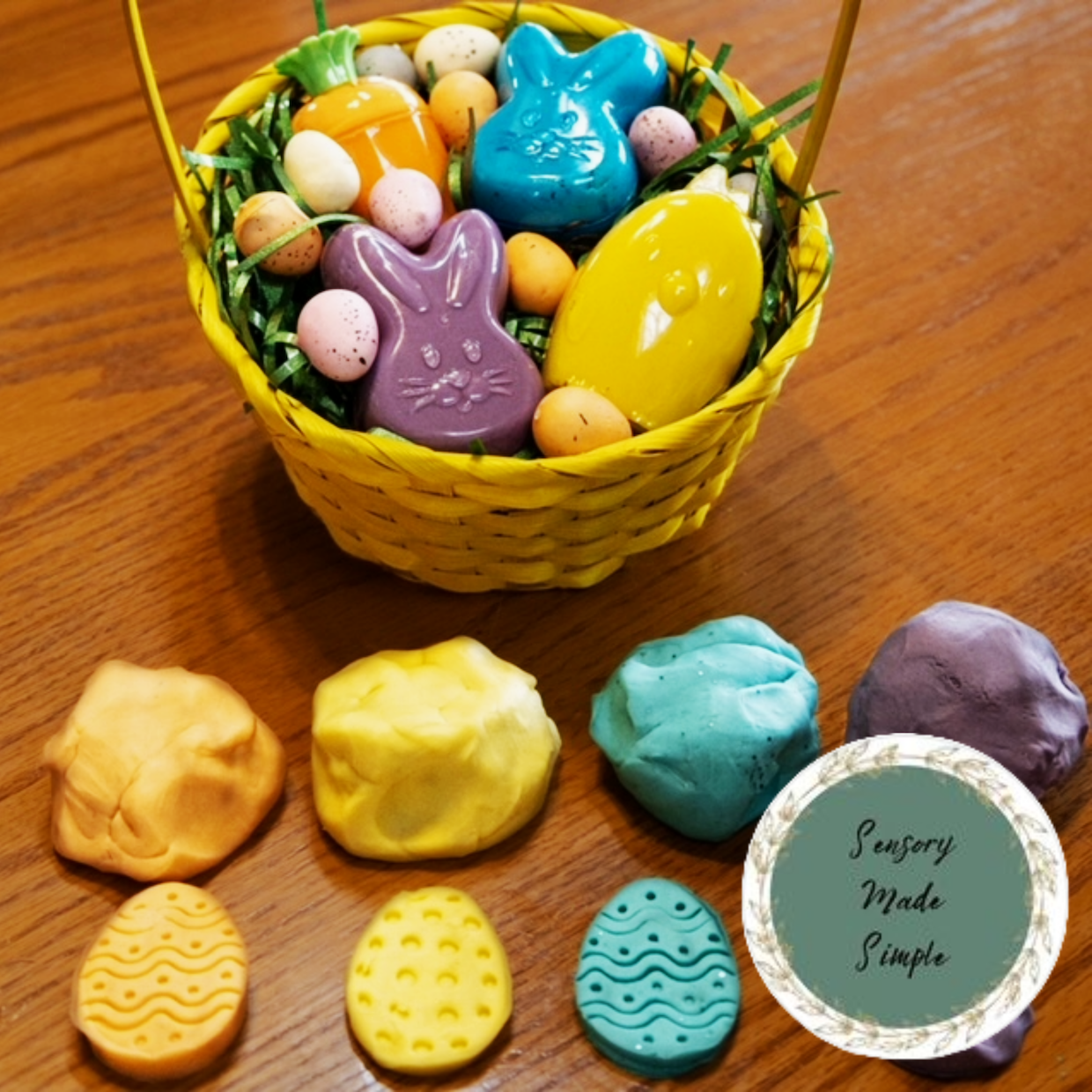 Easter Egg Play Dough by Sensory Made Simple