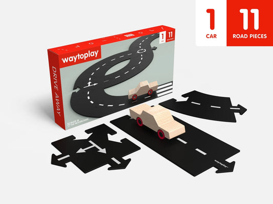 Waytoplay Flexible Roads - Drive Away (11 pieces) With Car