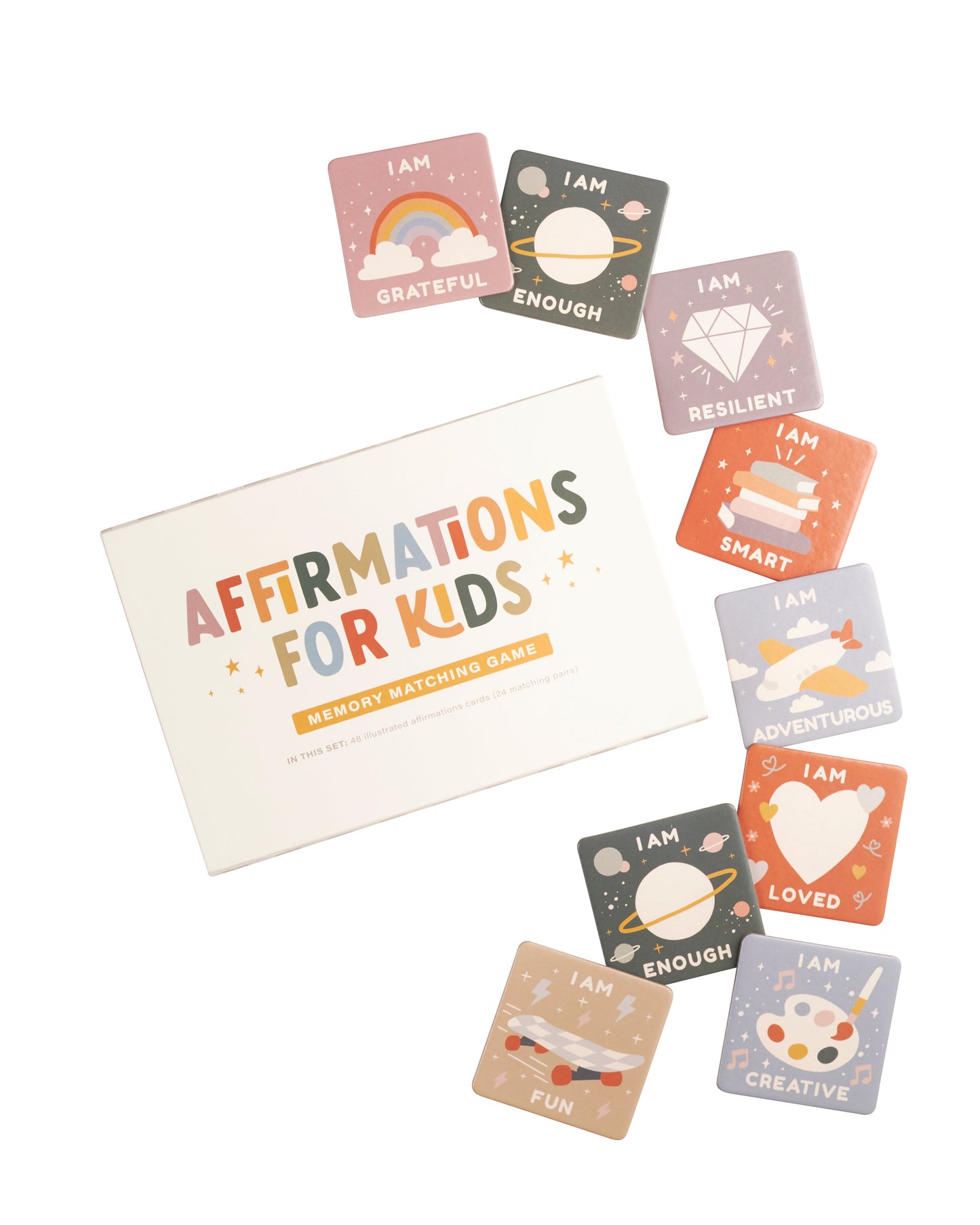 Affirmations pour le jeu de correspondance de mémoire pour enfants